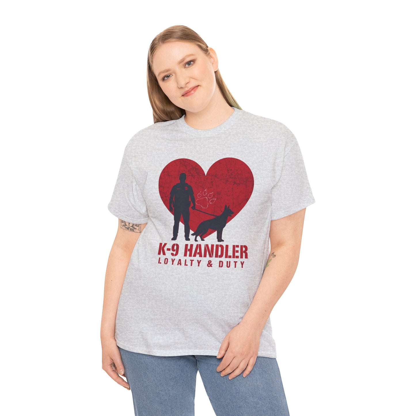 K-9 Handler Heavy Cotton Tee - Loyalty & Duty Shirt, Dog Lover Gift