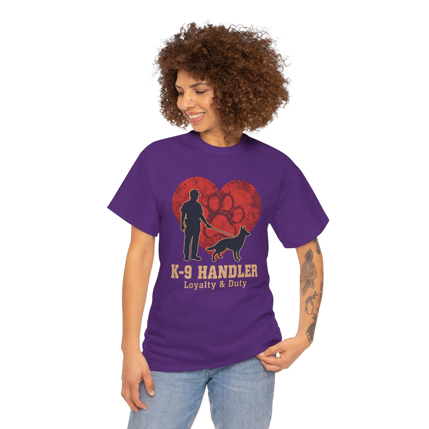 K-9 Handler Heart Tee - Loyalty & Duty, Dog Lover Gift, Pet Owner Apparel