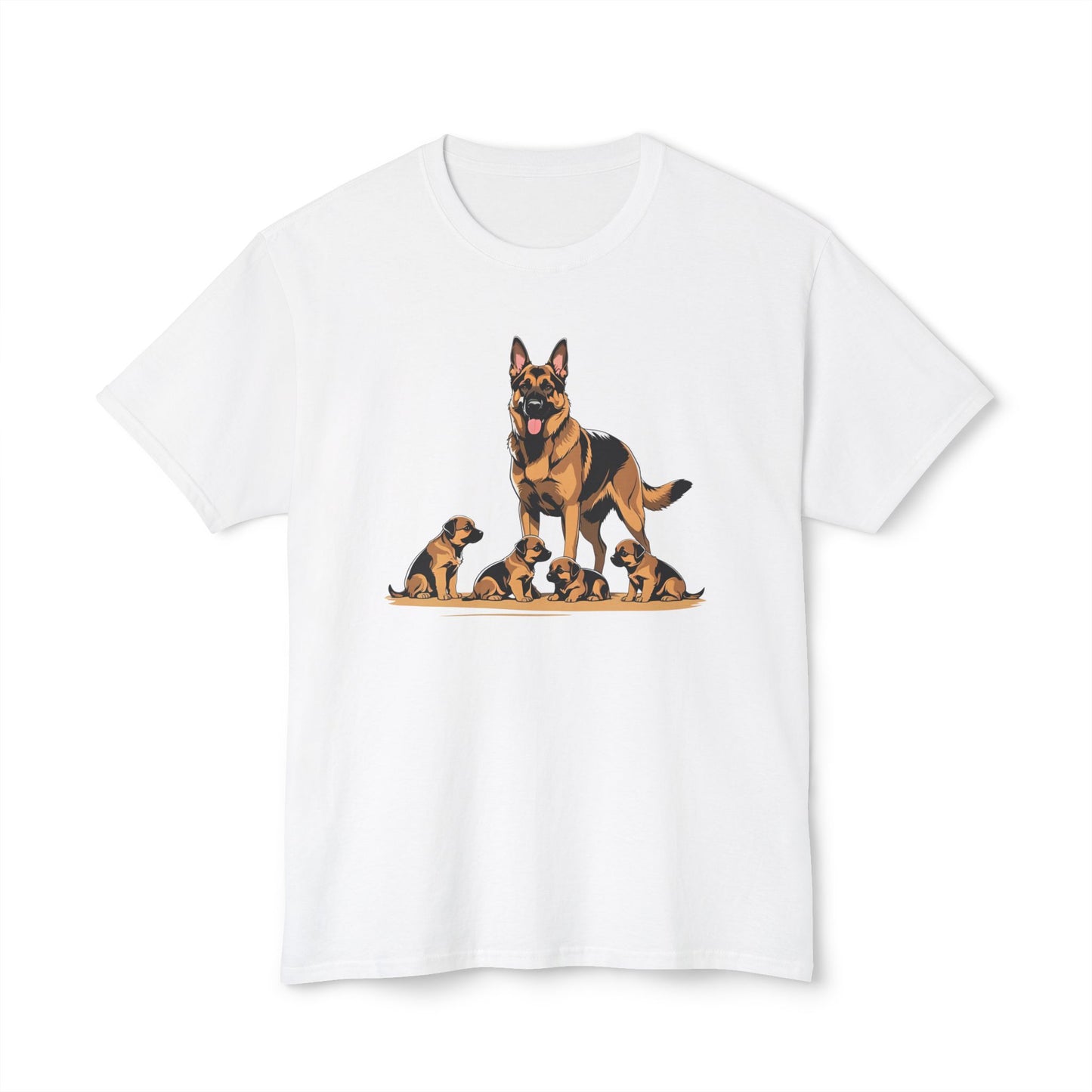 Adorable German Shepherd Family T-Shirt | Dog Lover Gift, Pet Owners Tee, Animal Lovers Apparel, Cute Canine Shirt, Father's Day Gift