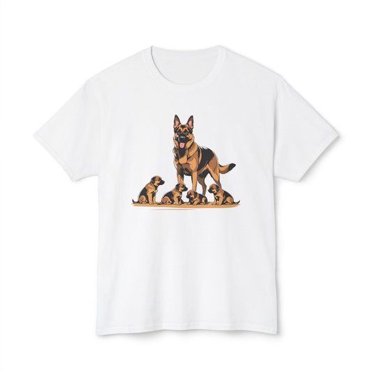 Adorable German Shepherd Family T-Shirt | Dog Lover Gift, Pet Owners Tee, Animal Lovers Apparel, Cute Canine Shirt, Father's Day Gift