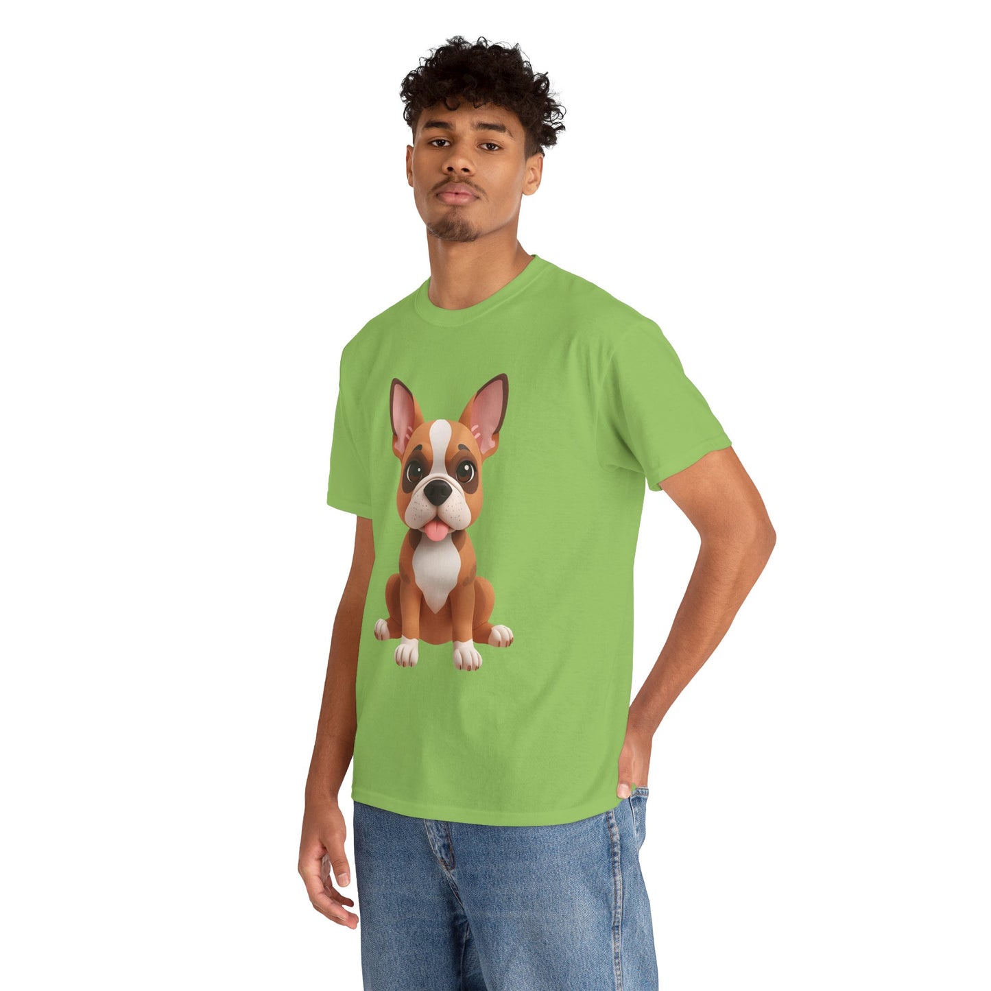 Cute 3D French Bulldog T-Shirt Unisex Heavy Cotton Tee, Dog Lover Gift