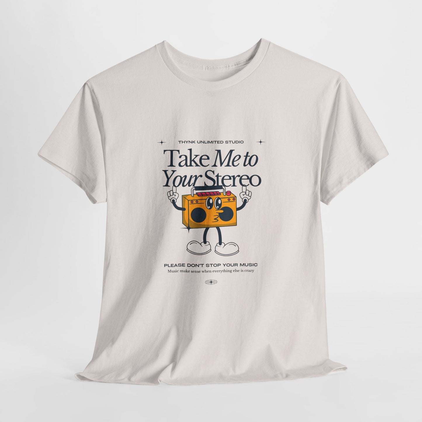 Retro Music Lover Tee - Take Me To Your Stereo, Vintage Style Shirt, Graphic T-Shirt, Unisex Cotton Top, Perfect Gift for Musicians, Summer Outfit