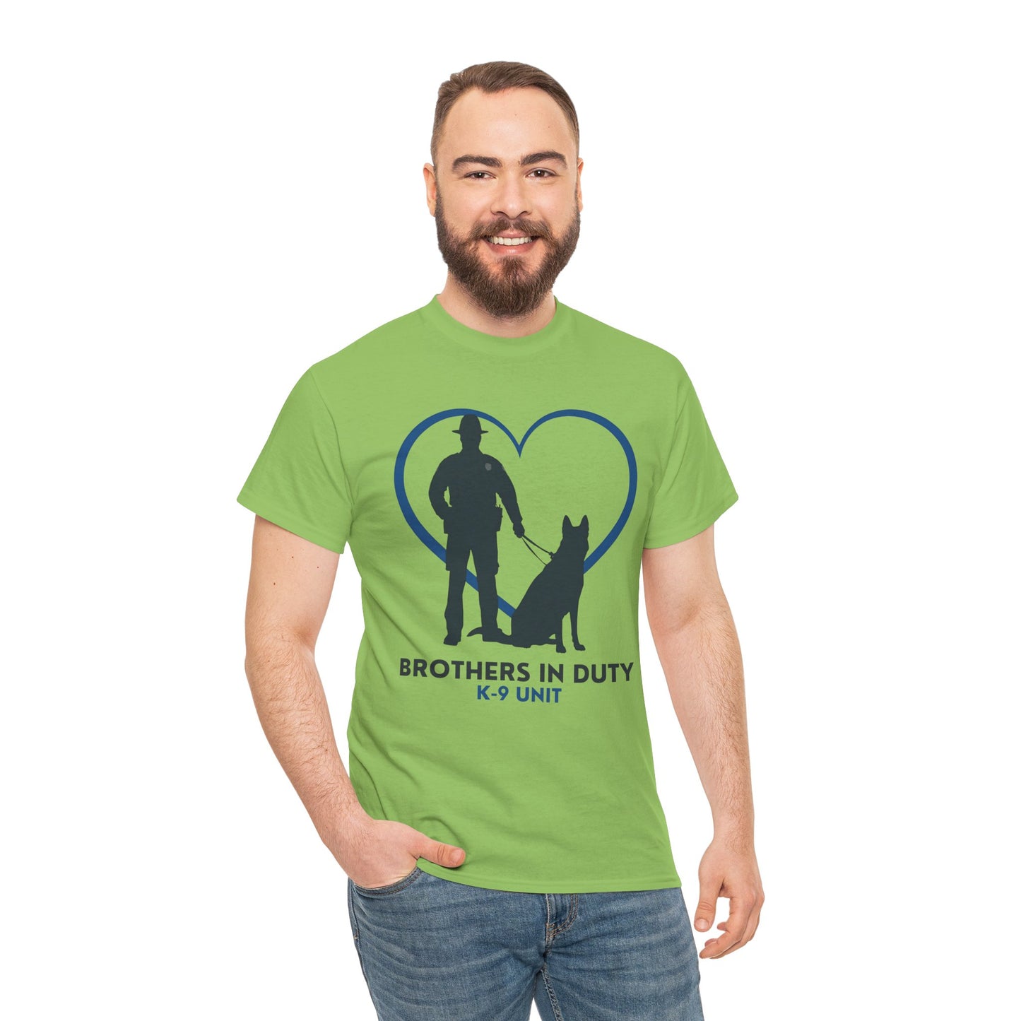 Heartfelt K-9 Unit Tee - Brothers In Duty | Police Officer Gift, Dog Lover Shirt, Law Enforcement Apparel