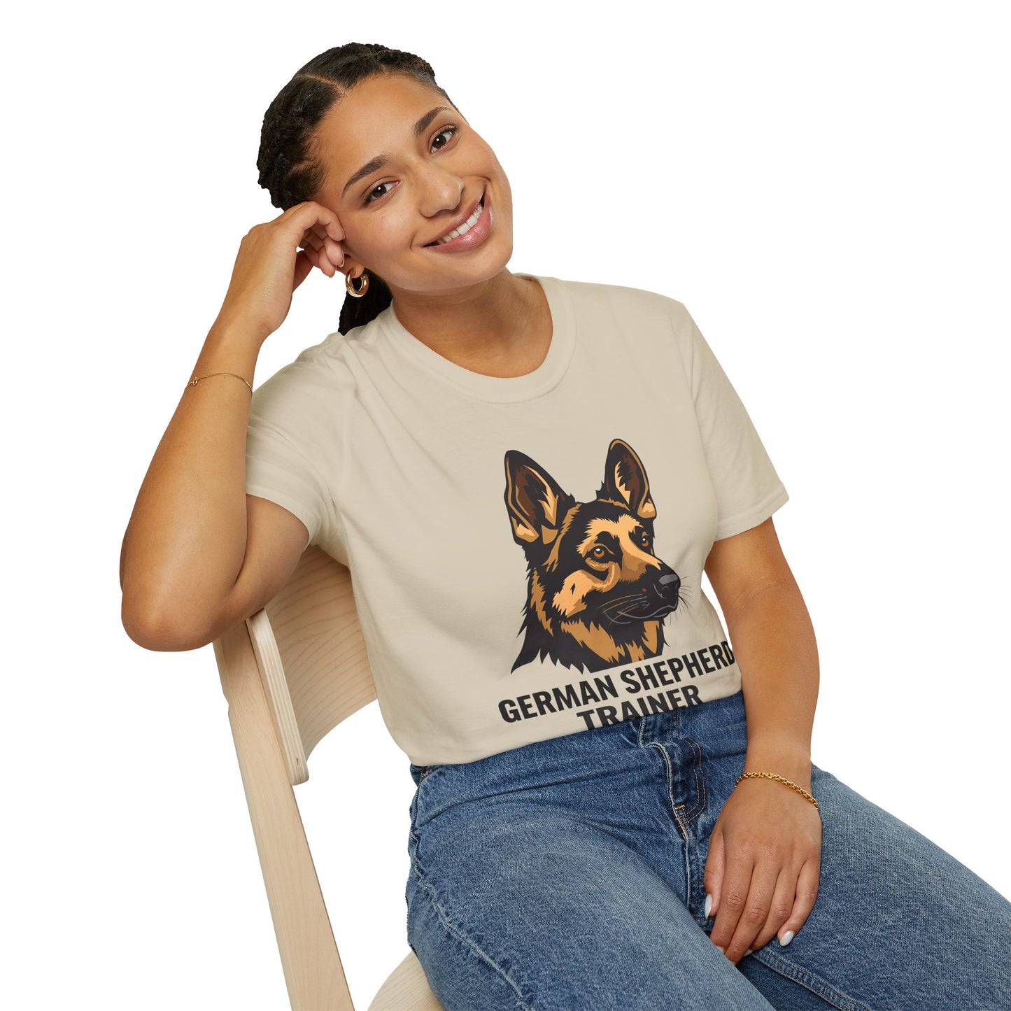 German Shepherd Trainer Unisex Softstyle T-Shirt, Dog Lover Gift, Pet Trainer Apparel