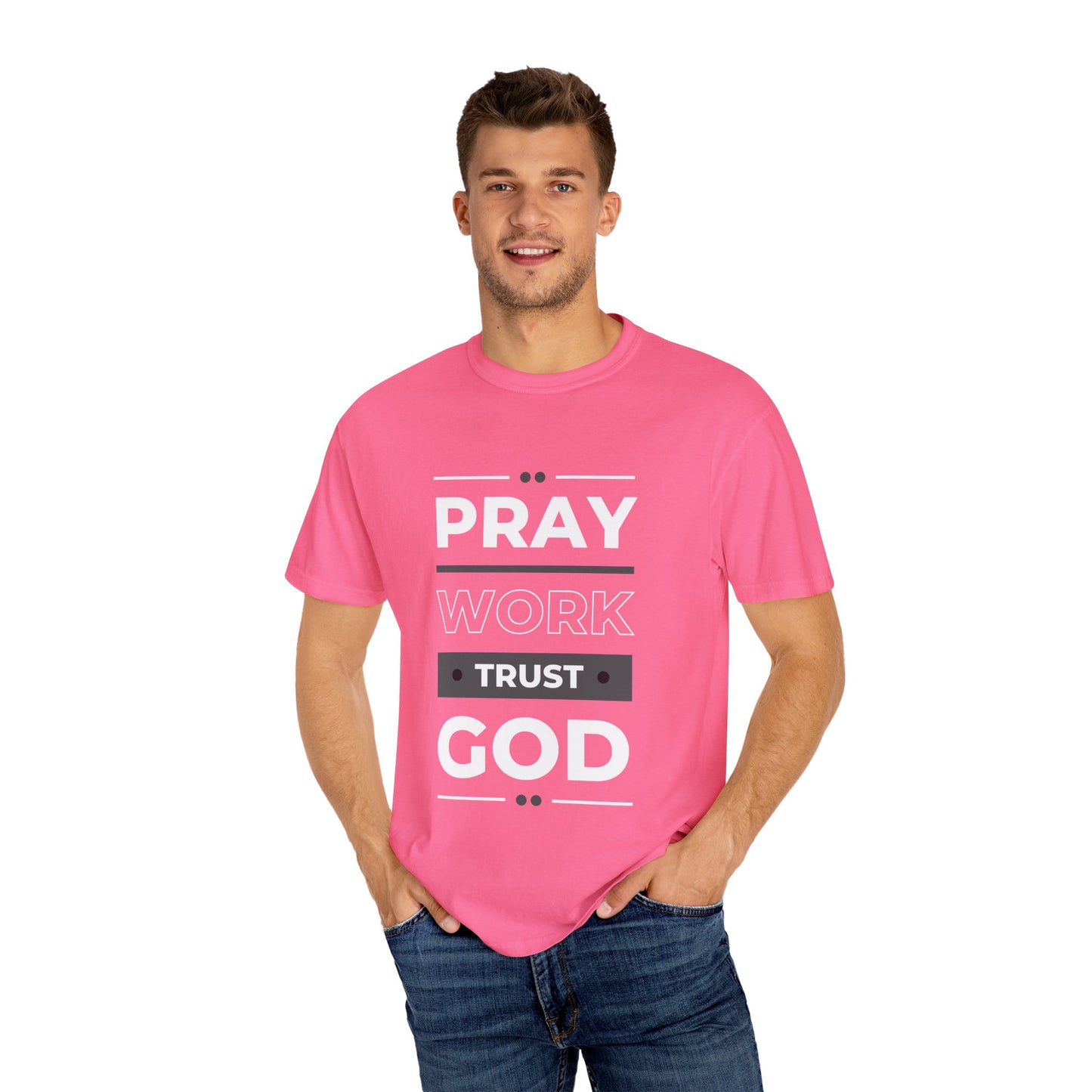 Faith-Inspired Garment-Dyed T-shirt, Inspirational Tee, God Trust Shirt, Religious Apparel, Motivational Gift, Unisex Fashion