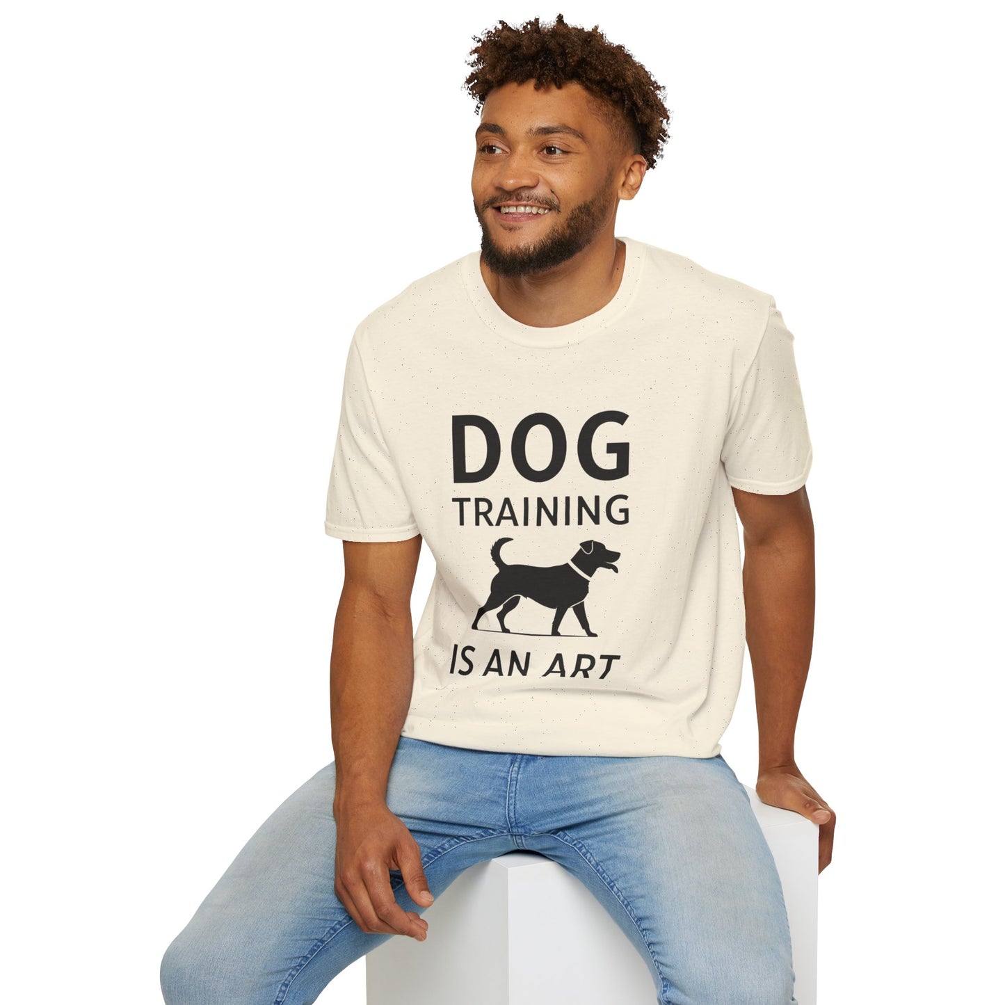 Dog Training is an Art Unisex Softstyle T-Shirt, Dog Lover Gift, Pet Training Apparel, Dog Owner Tee, Casual Wear, Gift for Dog Trainers