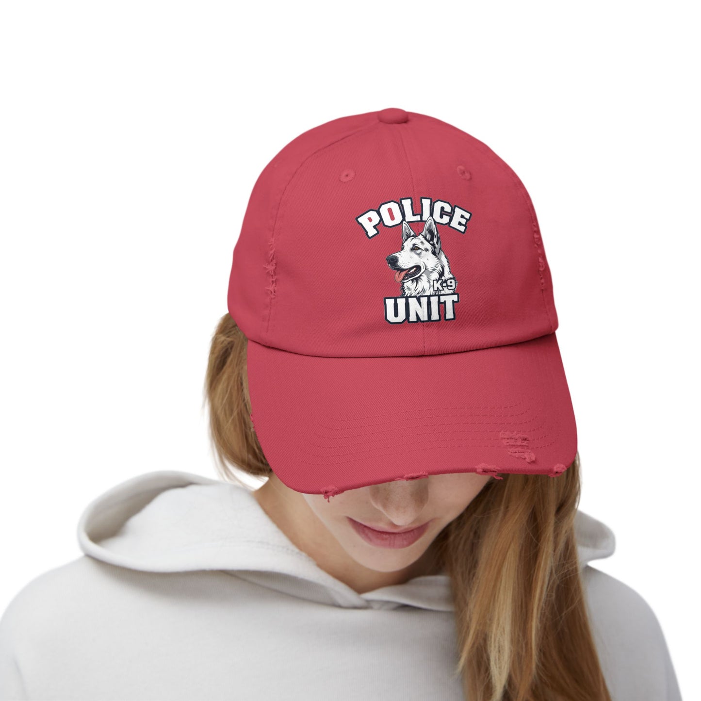 German Shepherd K-9 Police Unit Distressed Cap | Unisex Vintage Hat for Dog Lovers & Police Supporters
