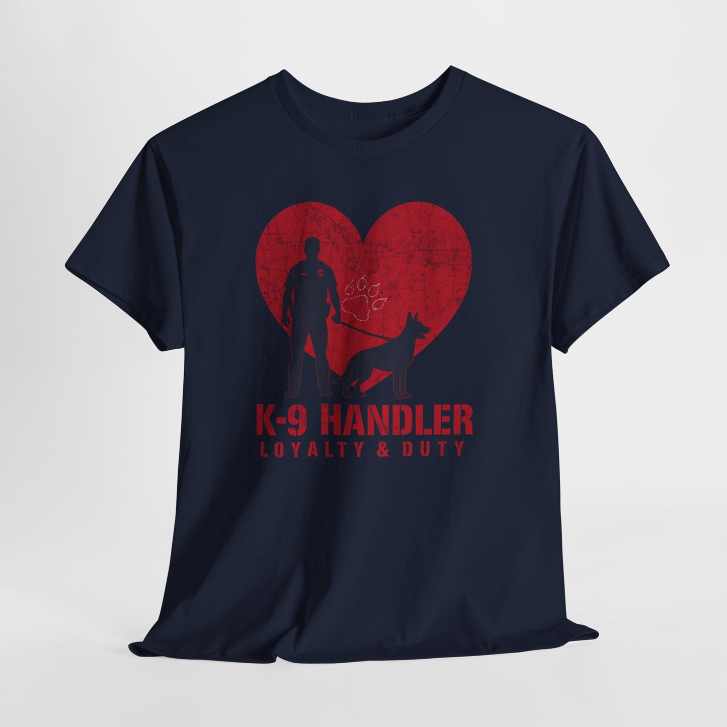 K-9 Handler Heavy Cotton Tee - Loyalty & Duty Shirt, Dog Lover Gift