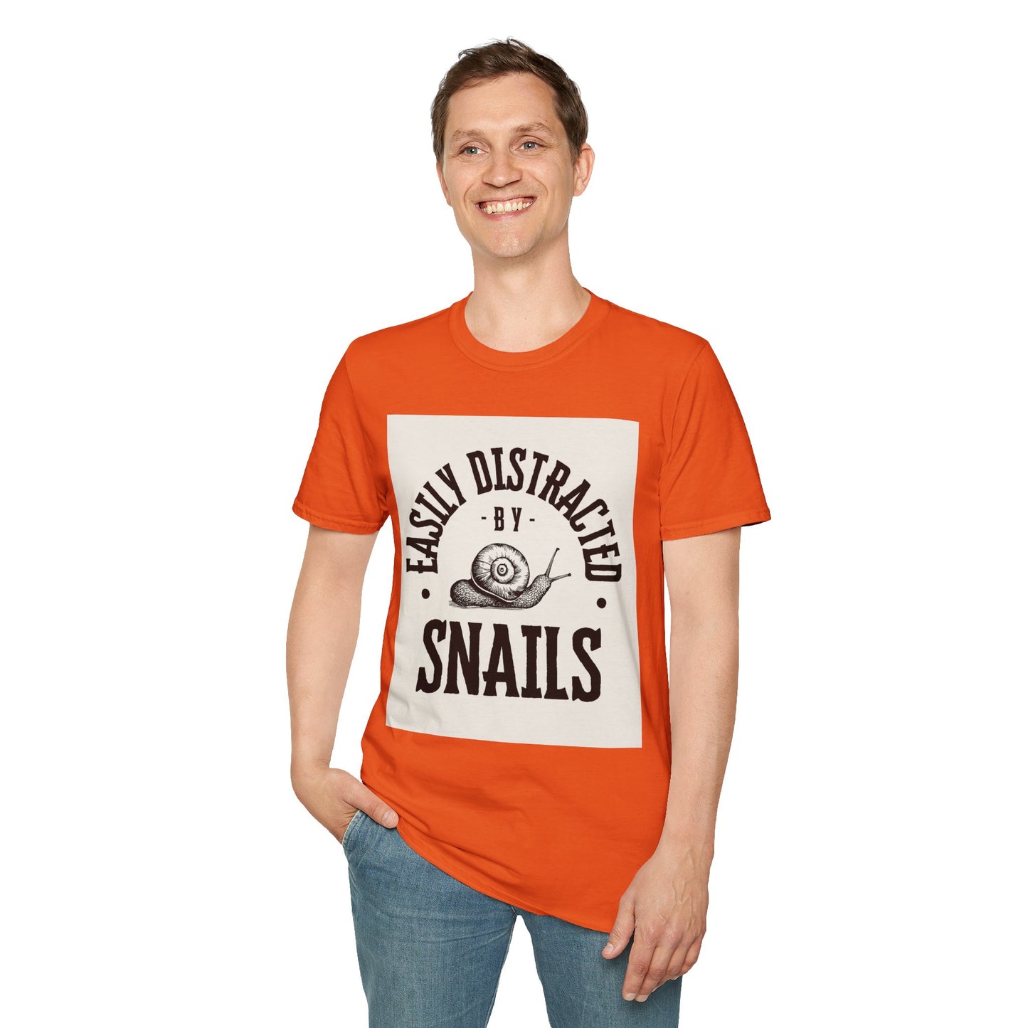 Easily Distracted by Snails Vintage T-Shirt, Funny Snail Tee, Gift for Nature Lovers, Humorous Graphic Shirt, Cute Casual Wear