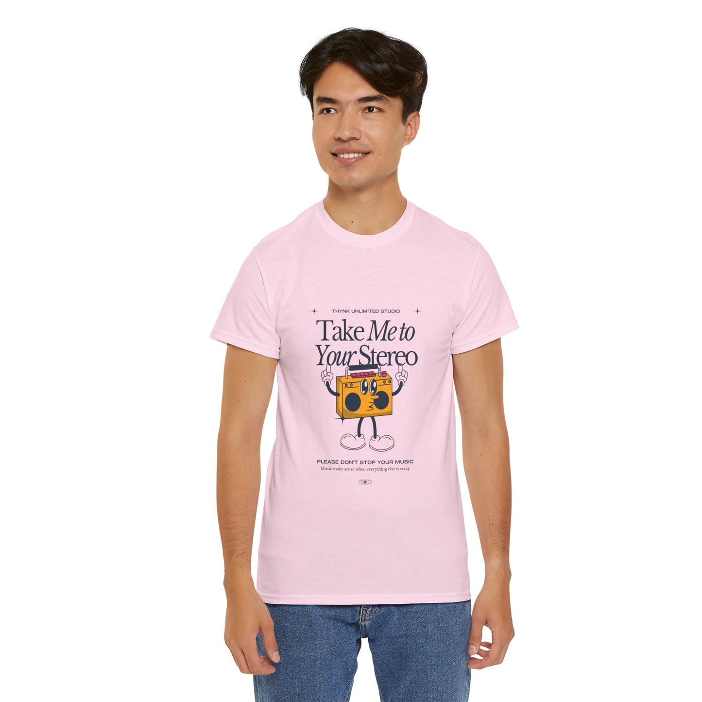 Retro Music Lover Tee - Take Me To Your Stereo, Vintage Style Shirt, Graphic T-Shirt, Unisex Cotton Top, Perfect Gift for Musicians, Summer Outfit