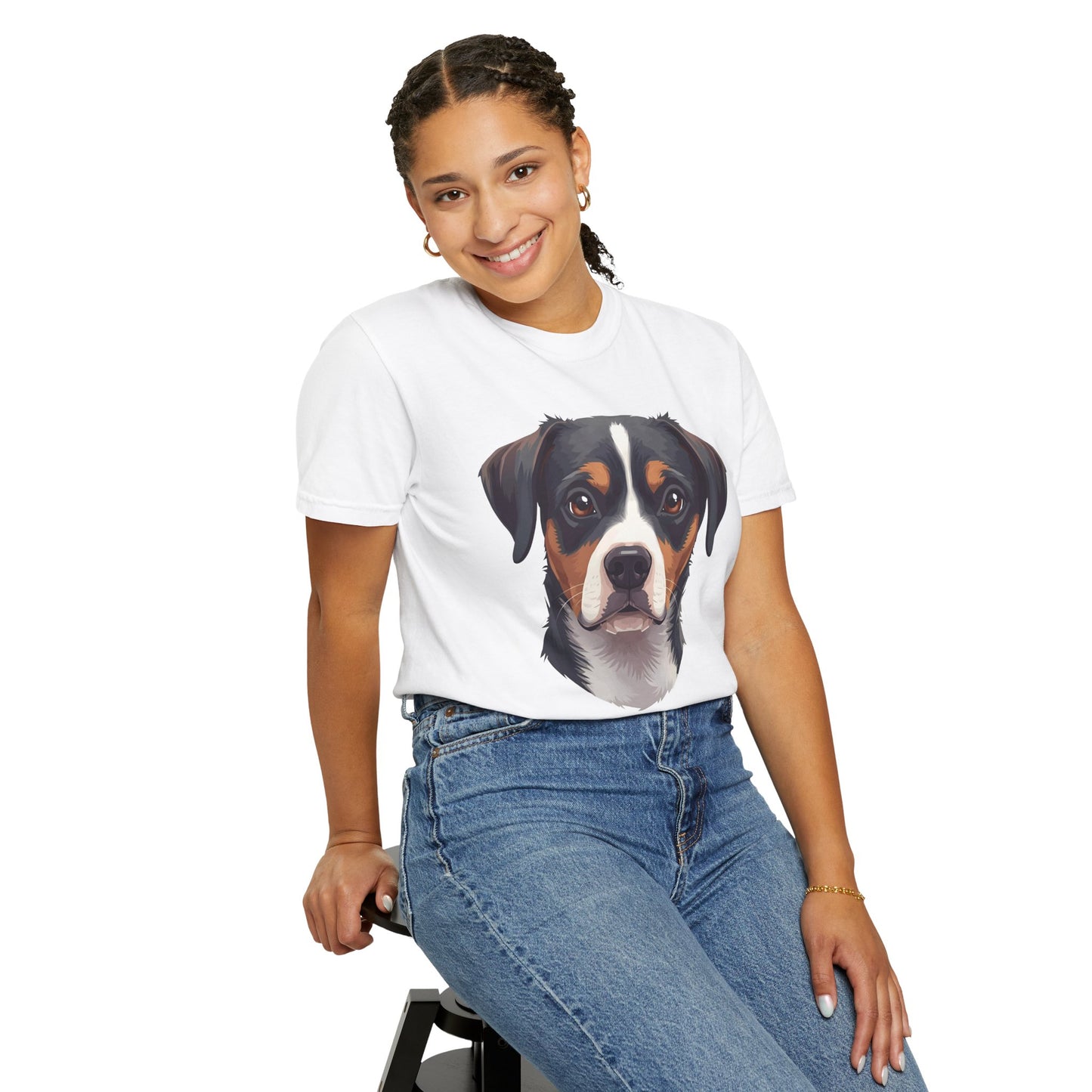 Unisex Tricolor Dog's 3D Design T-Shirt, Gift for Dog Owners, Animal Lover Apparel