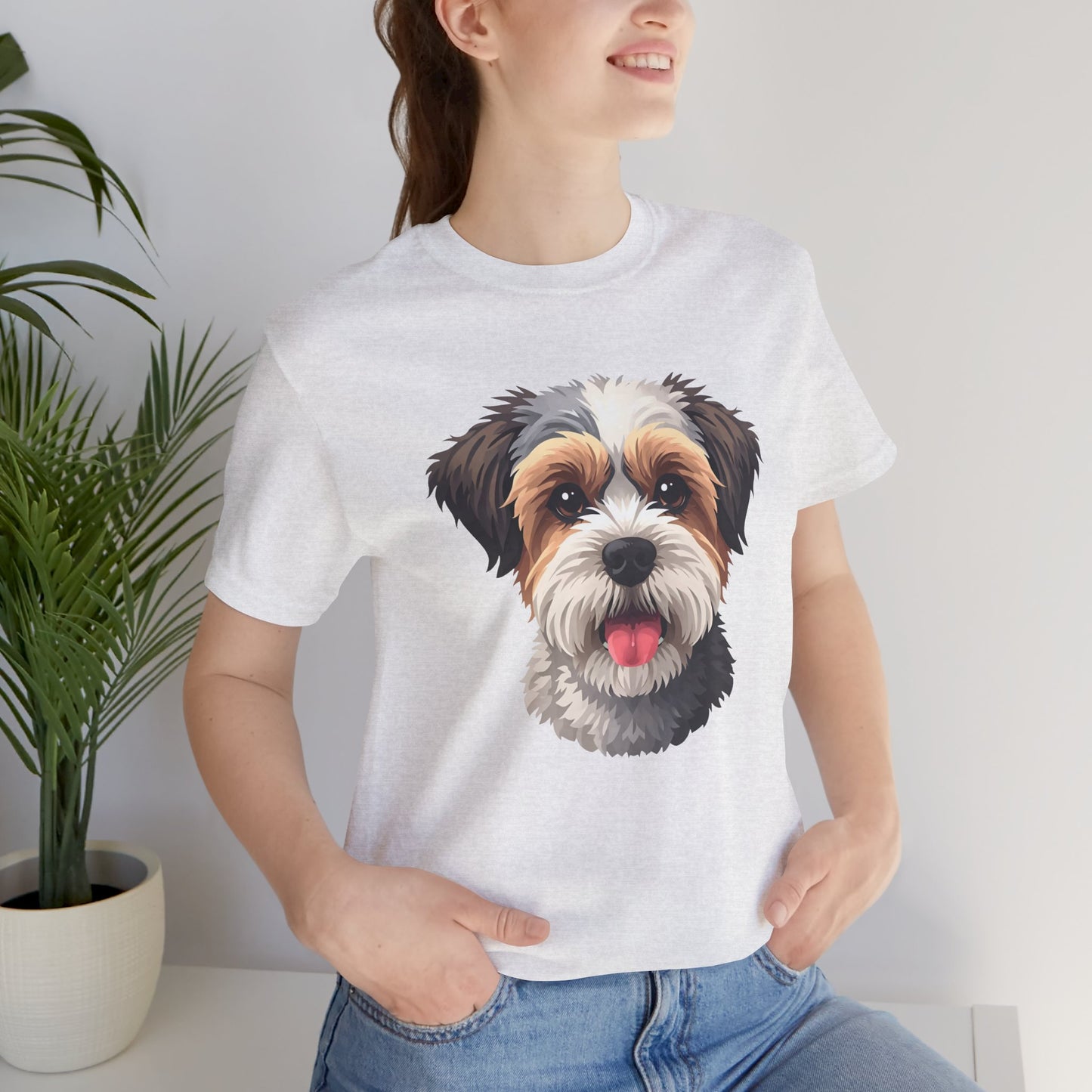 Unisex Dog Lover T-Shirt Featuring a 3D Design of Cute Fluffy Bichon Frise Mix | Gift for Dog Owners