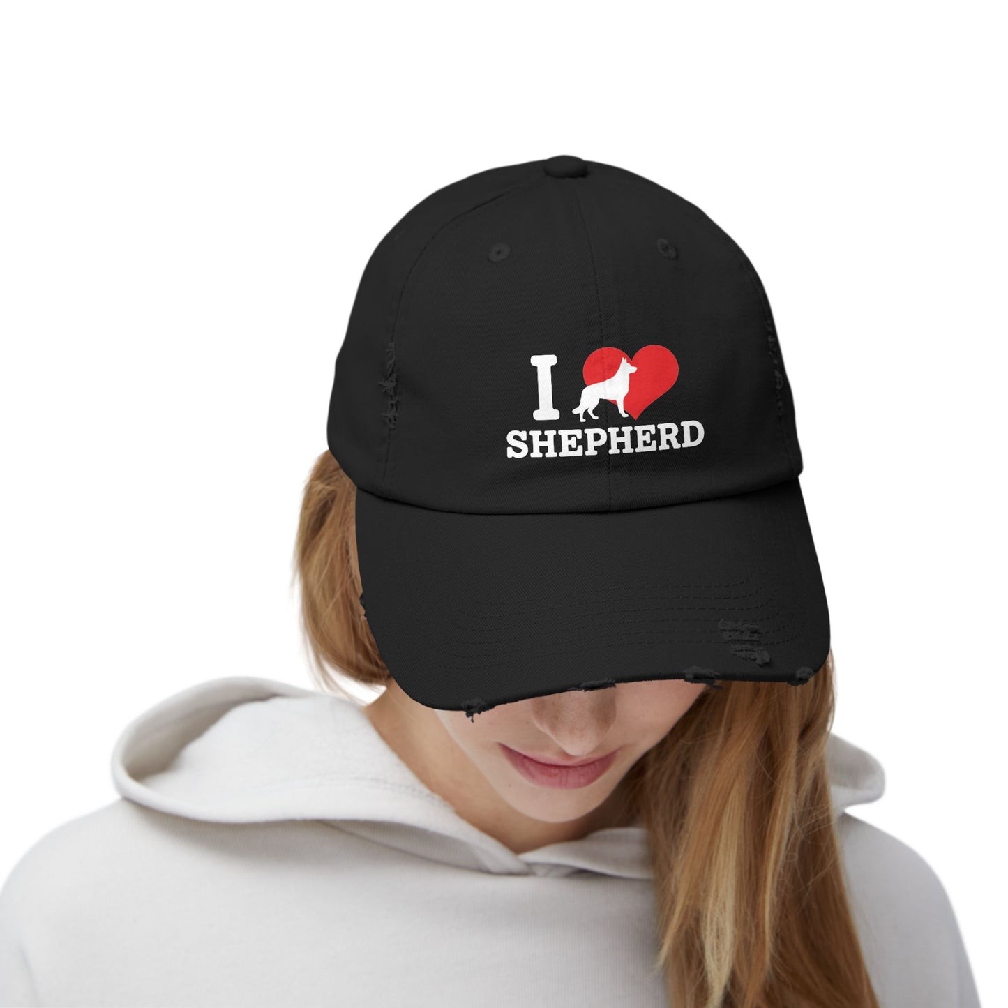I Love German Shepherd Distressed Cap - Dog Lovers Gift