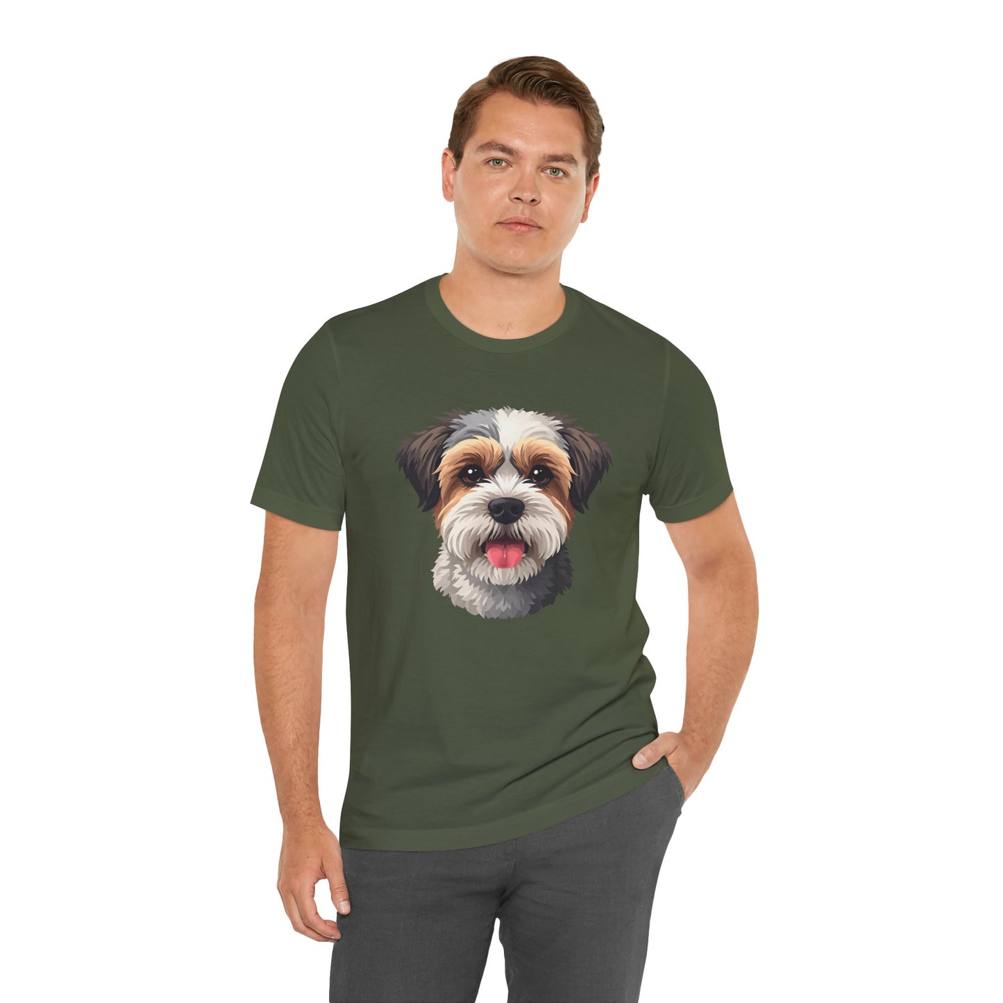 Unisex Dog Lover T-Shirt Featuring a 3D Design of Cute Fluffy Bichon Frise Mix | Gift for Dog Owners