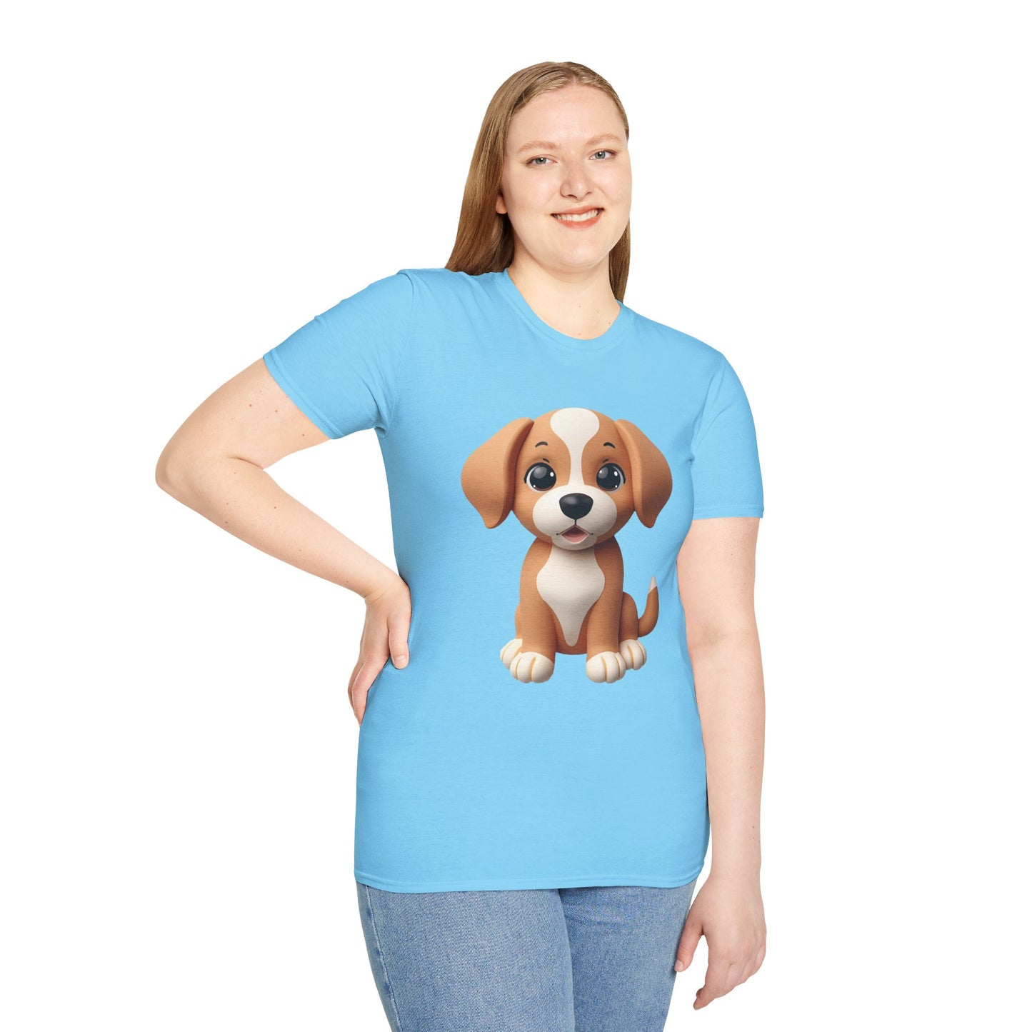 Adorable Puppy 3D Graphic T-Shirt for Dog Lovers, Cute Pet Shirt