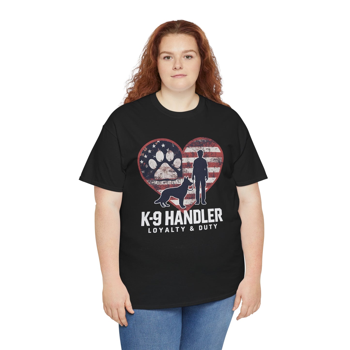 K-9 Handler Heart Tee | Loyalty & Duty T-Shirt | Dog Lover Gift, Police Support Shirt