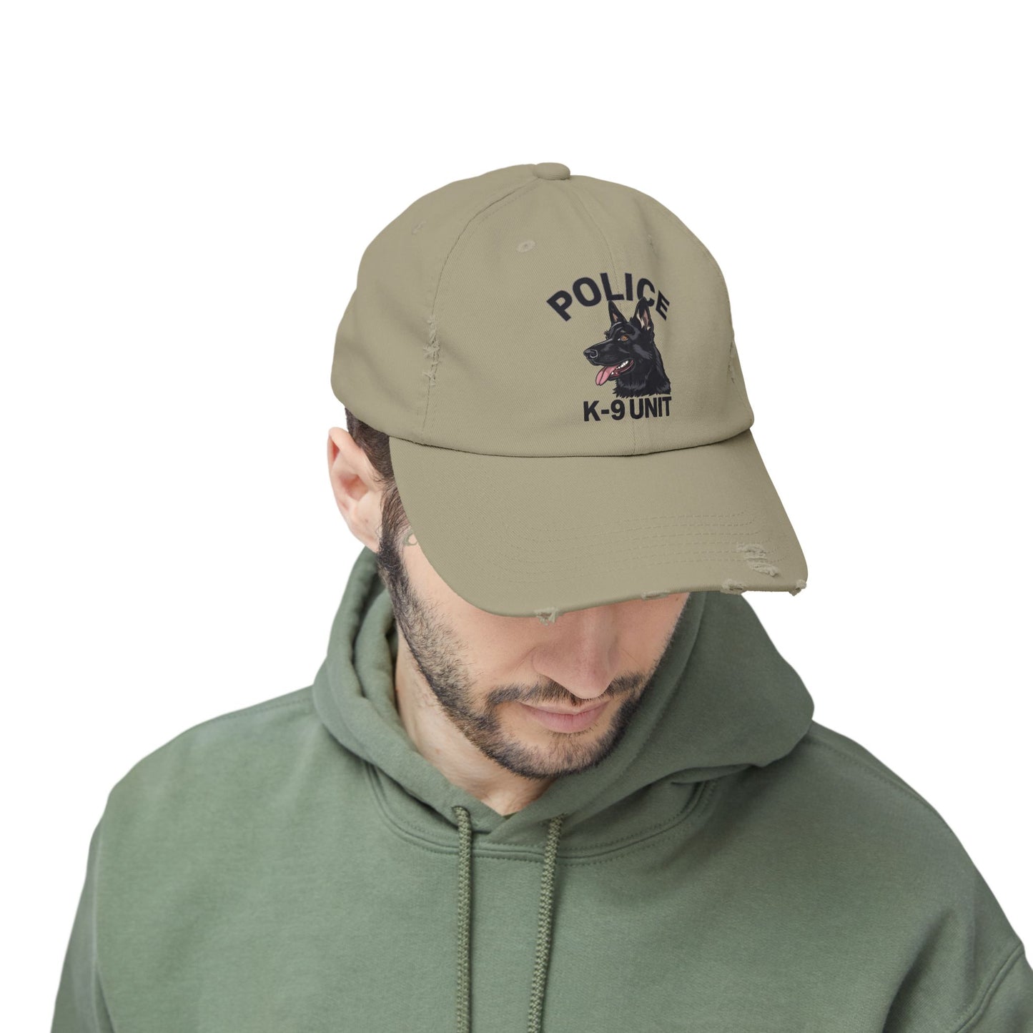 K-9 Unit Police Hat Featuring German Shepherd | Stylish Unisex Distressed Cap | Dog Lover Gift