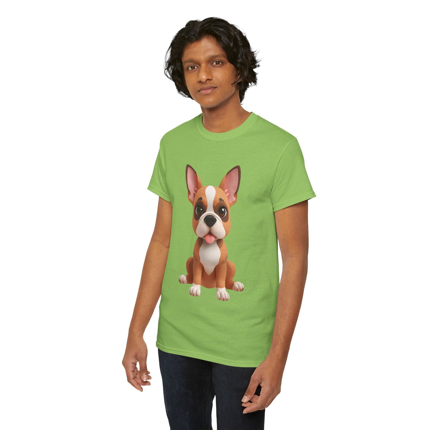 Cute 3D French Bulldog T-Shirt Unisex Heavy Cotton Tee, Dog Lover Gift
