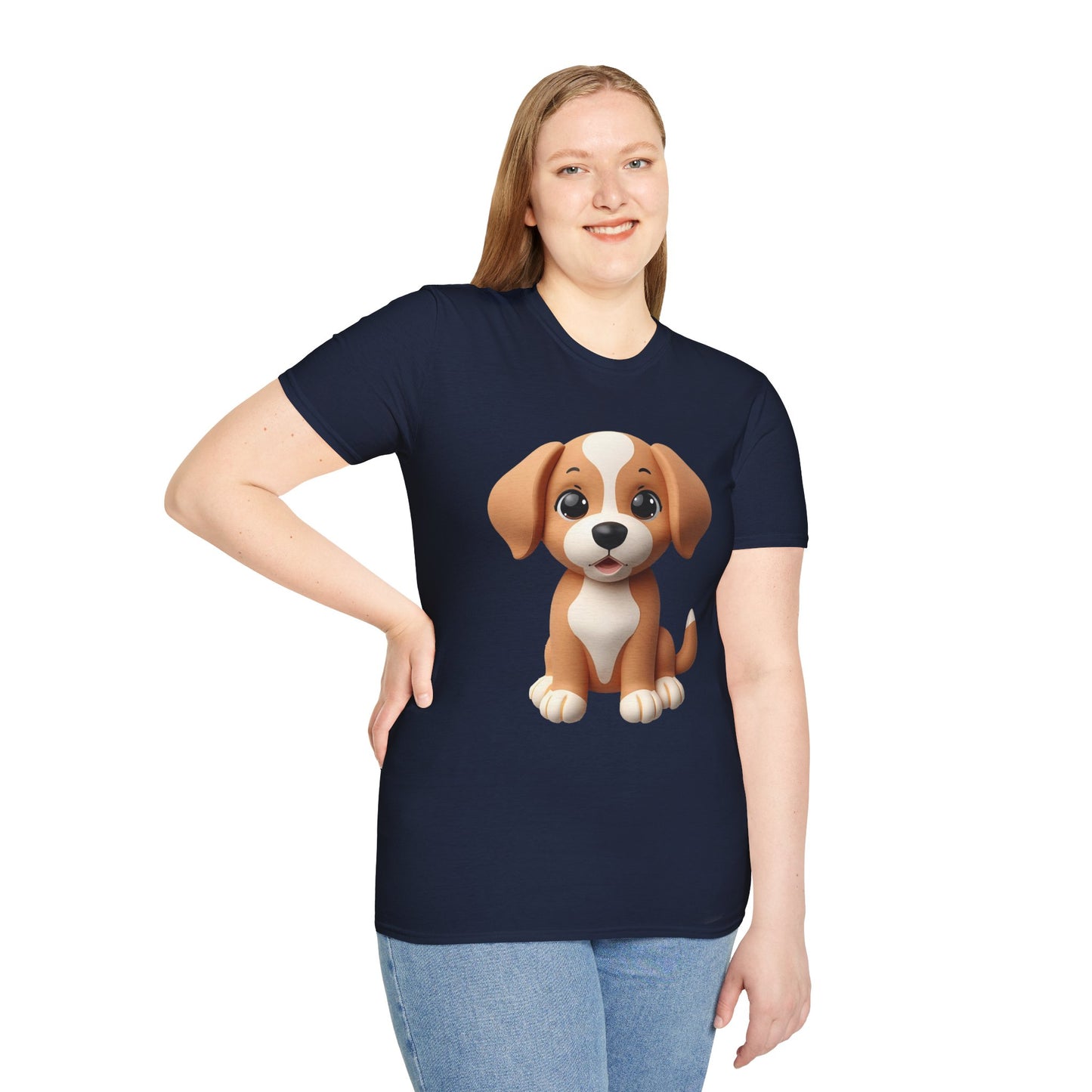 Adorable Puppy 3D Graphic T-Shirt for Dog Lovers, Cute Pet Shirt