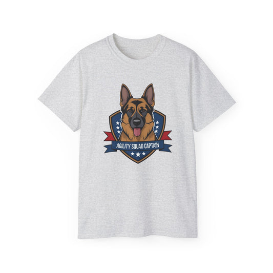 Dog Lover's Agility Squad Captain Tee, Pet Owner Gift, Dog Training T-Shirt, Animal Enthusiast Apparel, Funny Agility Shirt