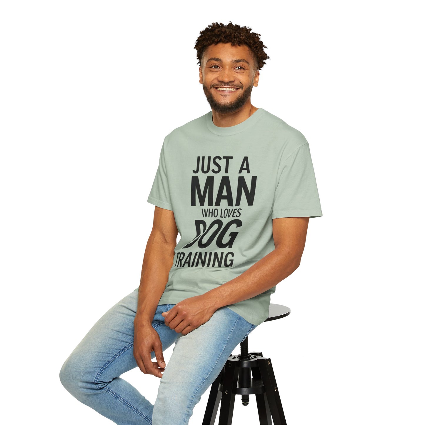 Dog Training Enthusiast T-Shirt - Just a Man Who Loves Dog Training, Pet Lover Gift, Casual Comfort Wear, Dog Owner Apparel, Gift for Dog Lovers
