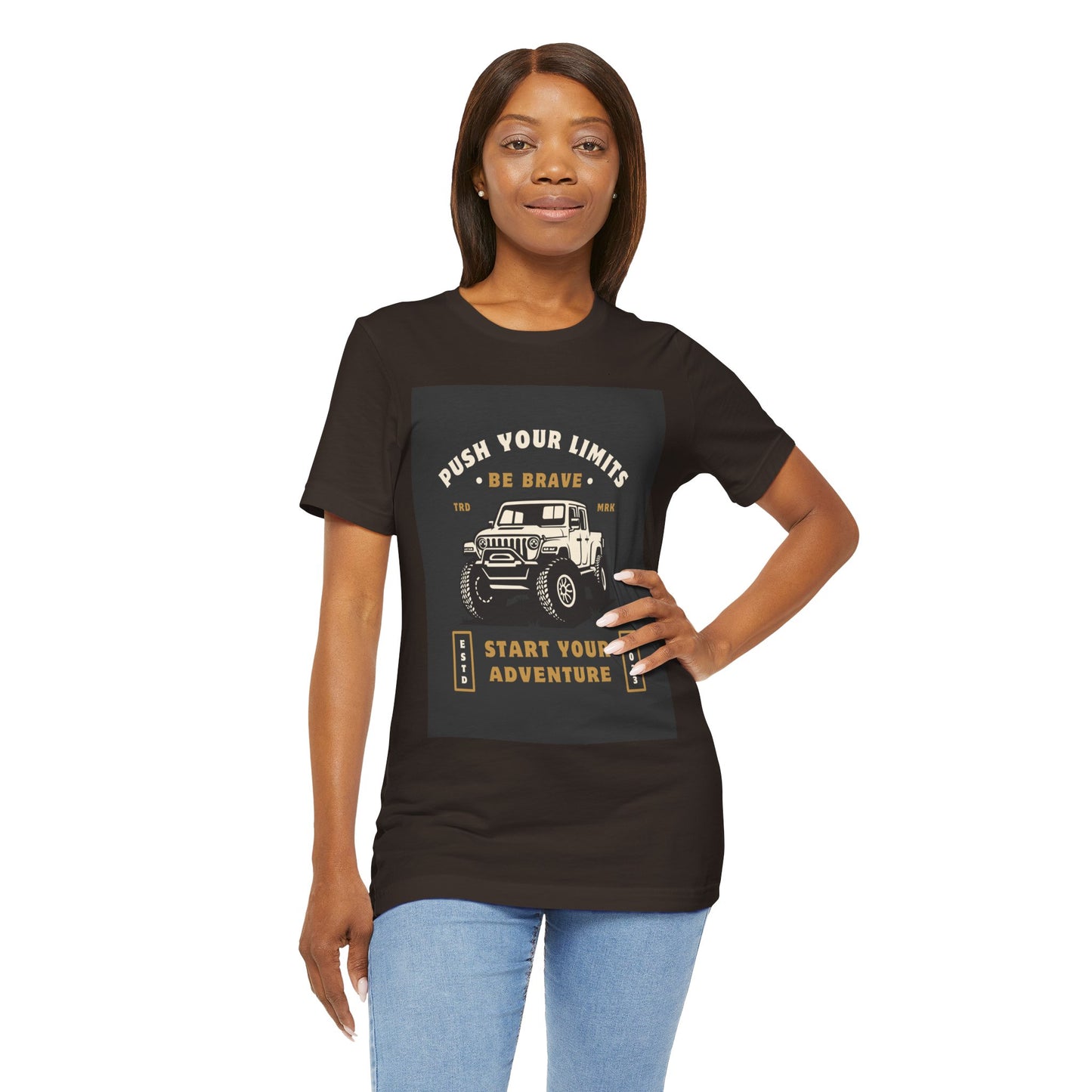 Push Your Limits Adventure-Inspiring Unisex Jersey Tee, Outdoor Shirt, Motivational T-Shirt, Gift for Adventurers, Hiking Apparel, Travel Tee