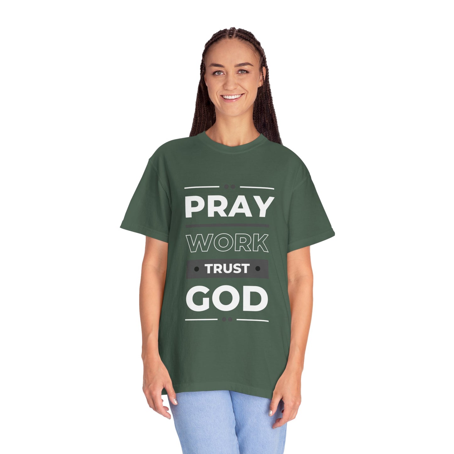 Faith-Inspired Garment-Dyed T-shirt, Inspirational Tee, God Trust Shirt, Religious Apparel, Motivational Gift, Unisex Fashion