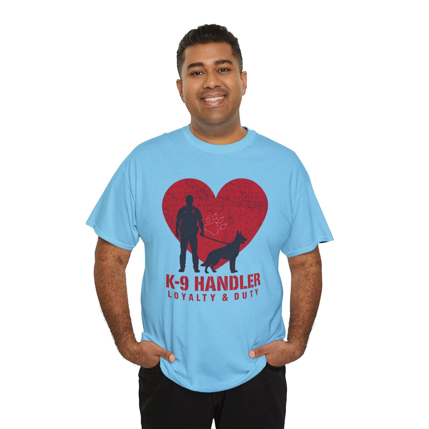 K-9 Handler Heavy Cotton Tee - Loyalty & Duty Shirt, Dog Lover Gift