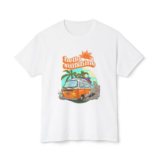 Hello Sunshine Beach Vibe T-Shirt, Summer Tee, Vacation Shirt, Gift for Travelers, Cool Graphic Tee