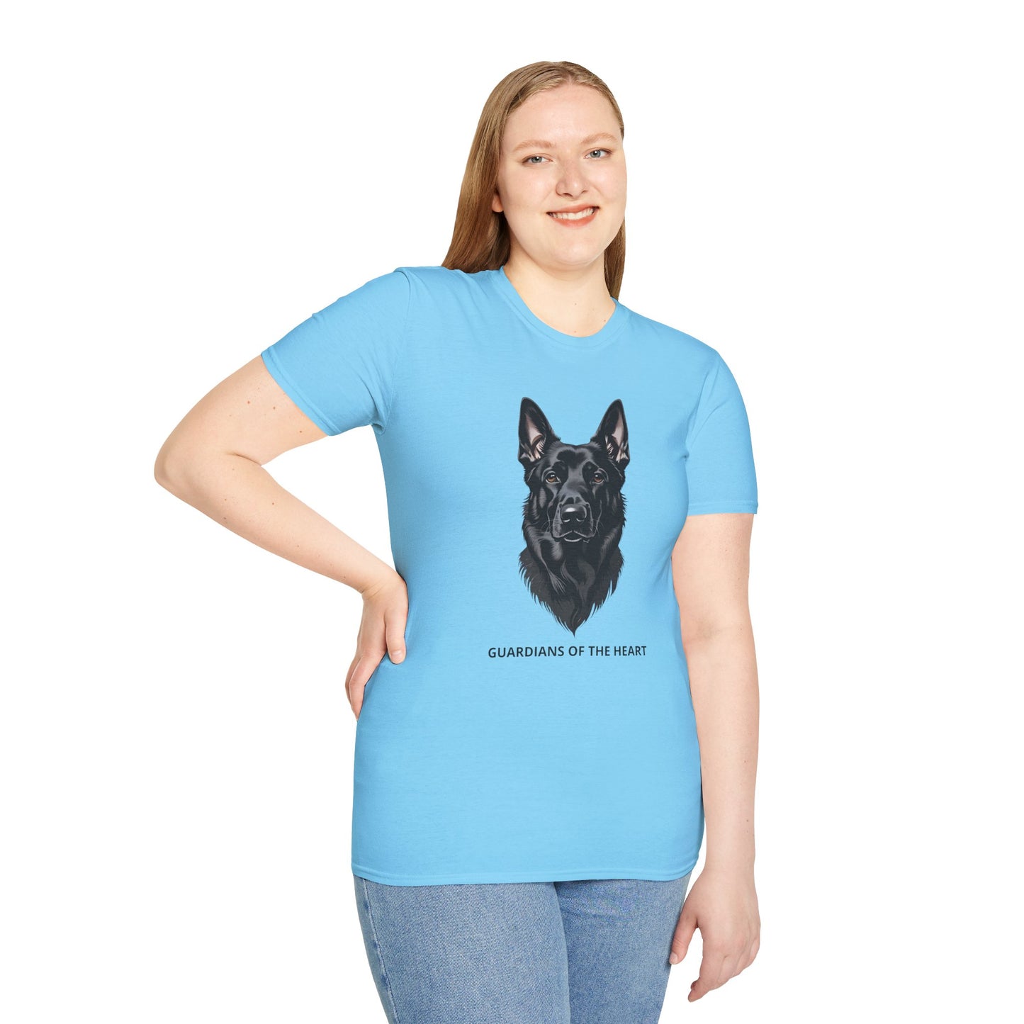 Guardians of the Heart Black German Shepherd T-Shirt, Dog Lover Shirt, Pet Memorial Tee, Unisex Animal T-Shirt, Gift for Dog Owners