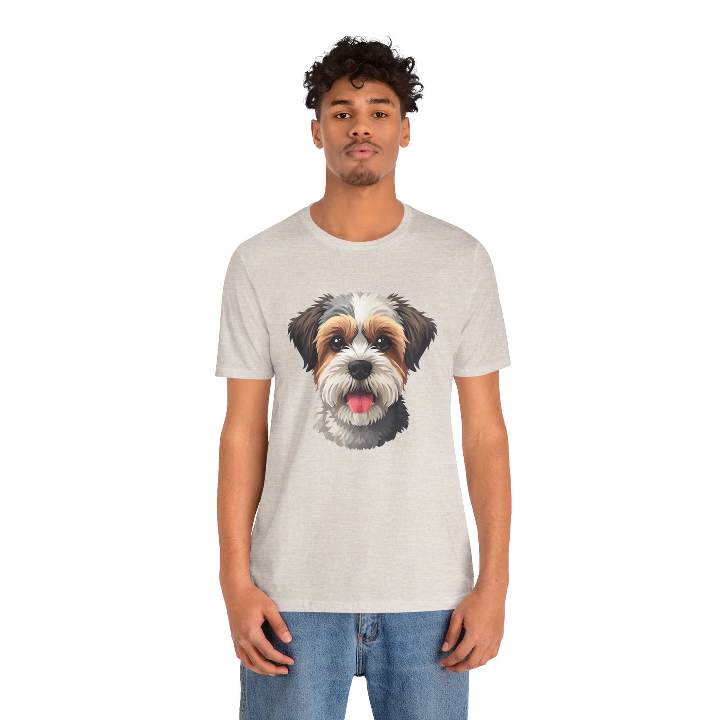 Unisex Dog Lover T-Shirt Featuring a 3D Design of Cute Fluffy Bichon Frise Mix | Gift for Dog Owners