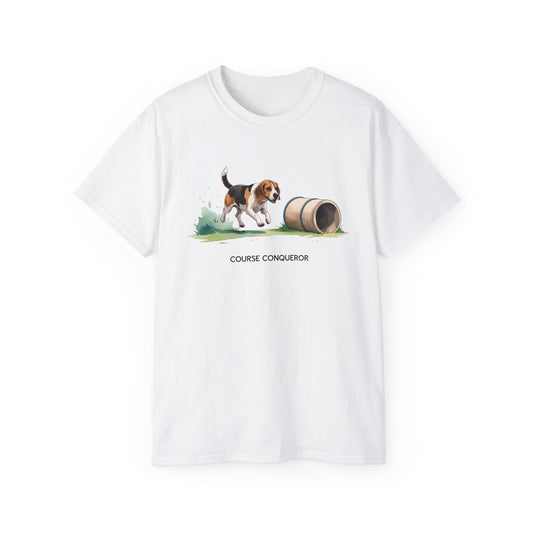 Dog Agility Tee - Course Conqueror | Beagle Graphic T-Shirt, Pet Enthusiast Gift, Animal Lover Apparel, Wearable Art for Dog Lovers