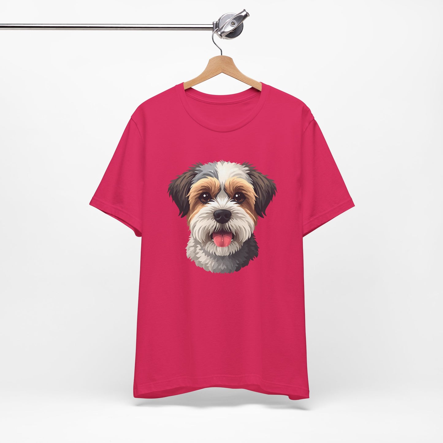 Unisex Dog Lover T-Shirt Featuring a 3D Design of Cute Fluffy Bichon Frise Mix | Gift for Dog Owners