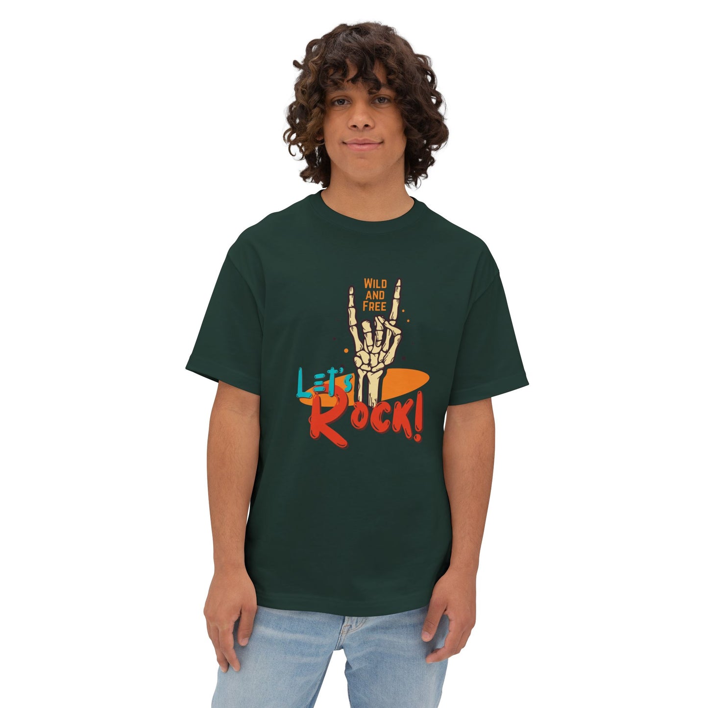 Let's Rock Unisex Oversized Tee - Wild & Free Graphic Shirt, Casual Tee, Music Lover Gift, Festival Wear, Summer Style