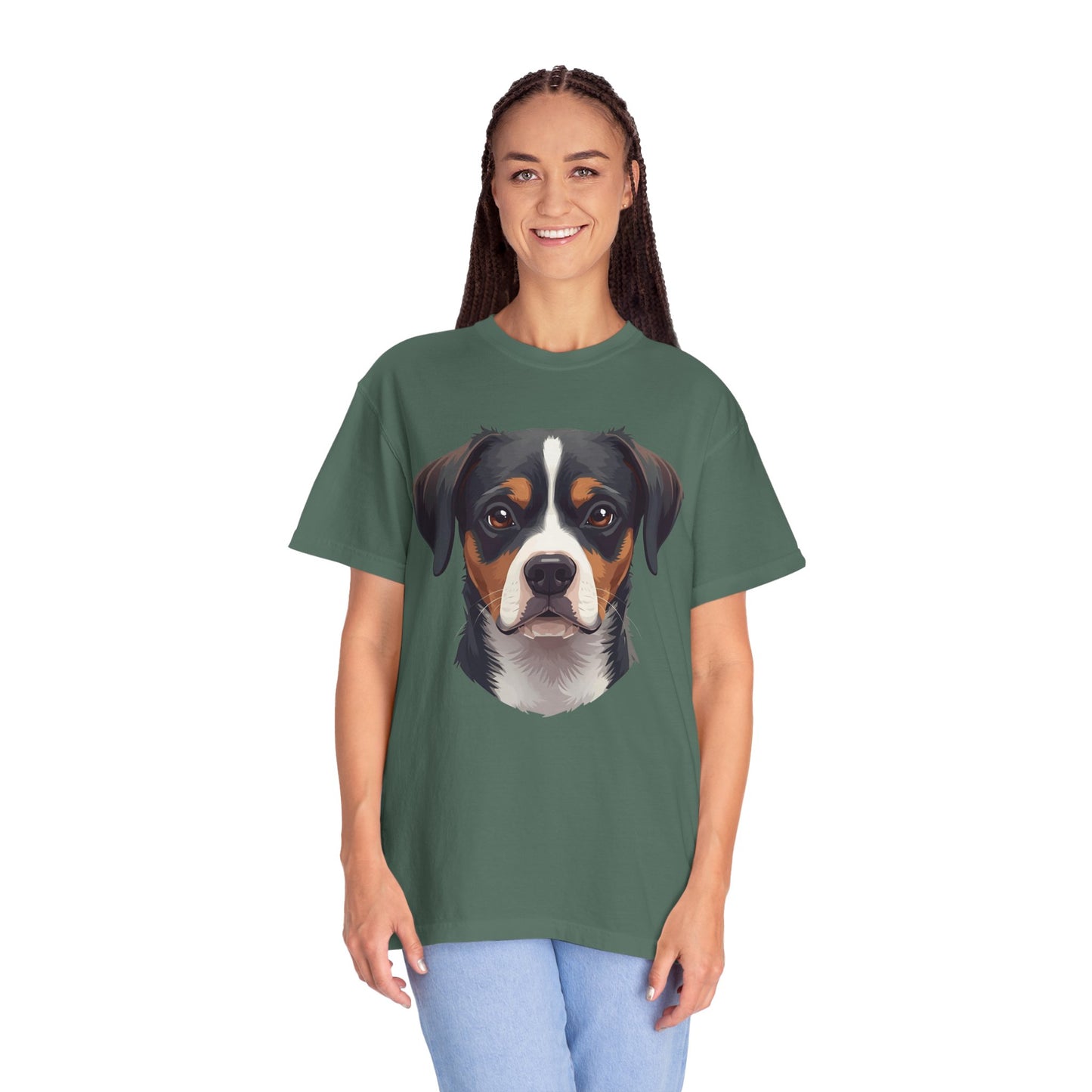 Unisex Tricolor Dog's 3D Design T-Shirt, Gift for Dog Owners, Animal Lover Apparel