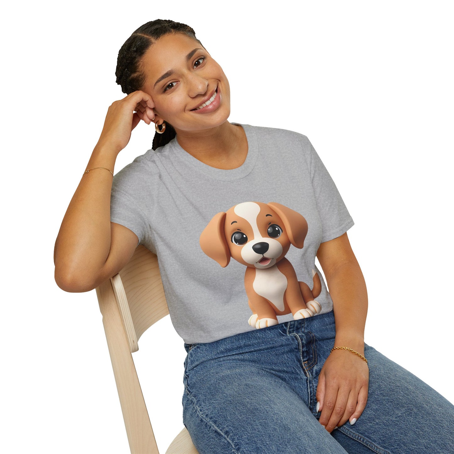 Adorable Puppy 3D Graphic T-Shirt for Dog Lovers, Cute Pet Shirt