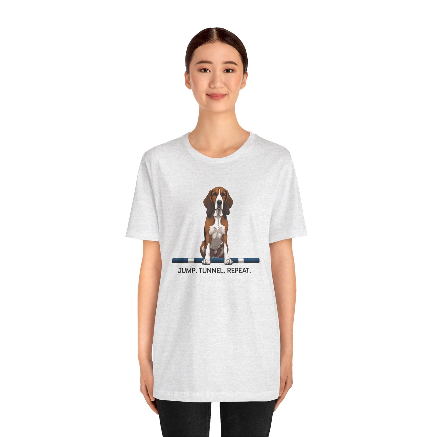 Dog Agility Tee, Fun Pet Lover Shirt, Jump Tunnel Repeat T-Shirt, Dog Enthusiast Apparel, Gift for Dog Owners