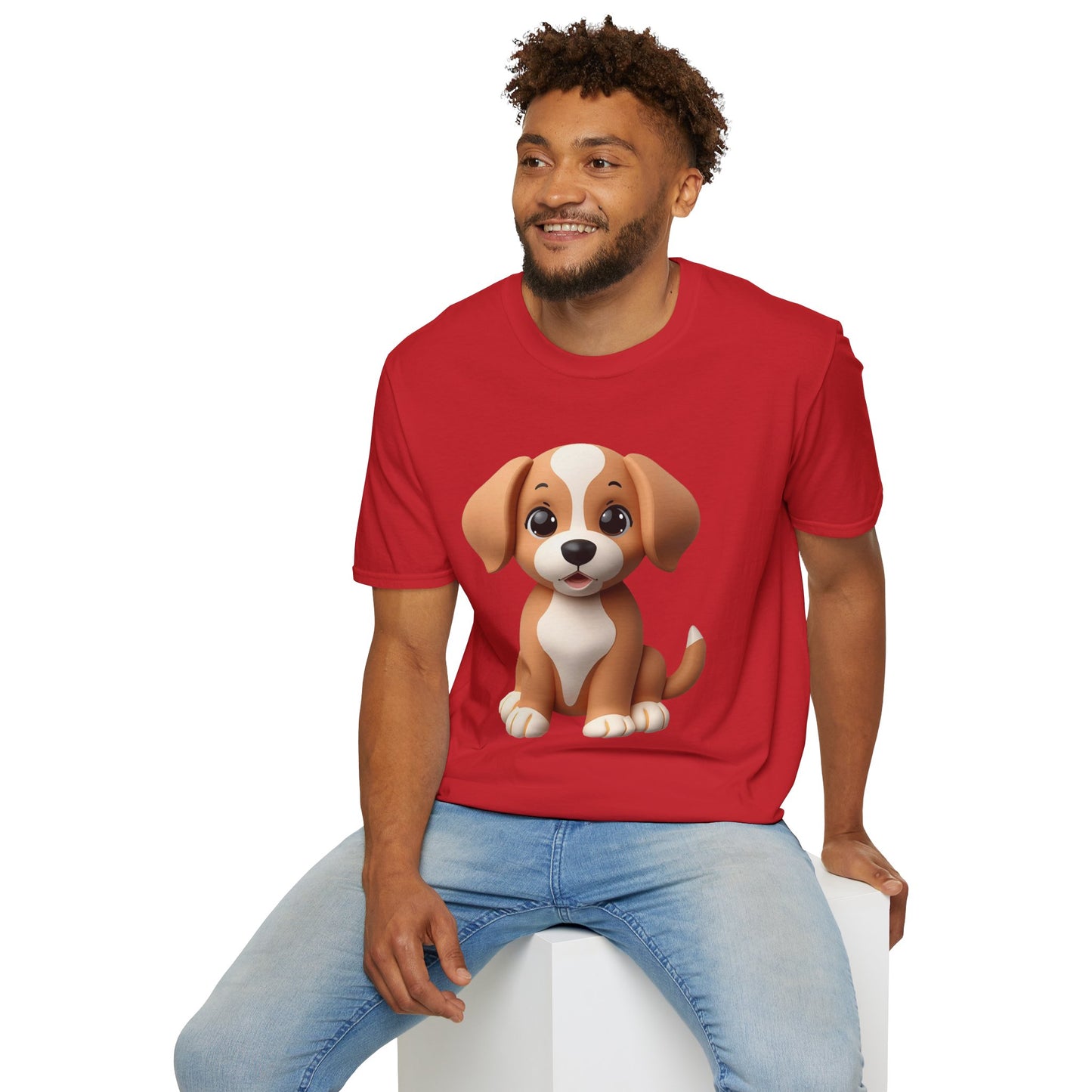 Adorable Puppy 3D Graphic T-Shirt for Dog Lovers, Cute Pet Shirt