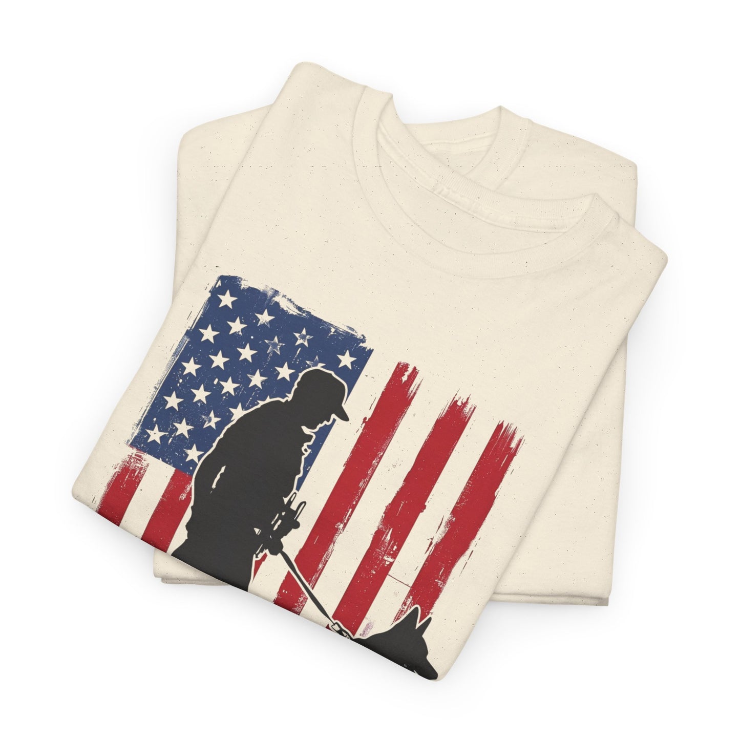 Patriotic Police K-9 Unit Heavy Cotton Tee, Unisex Cotton Shirt for Dog Lovers, Law Enforcement Apparel, Gifts for Police Officers