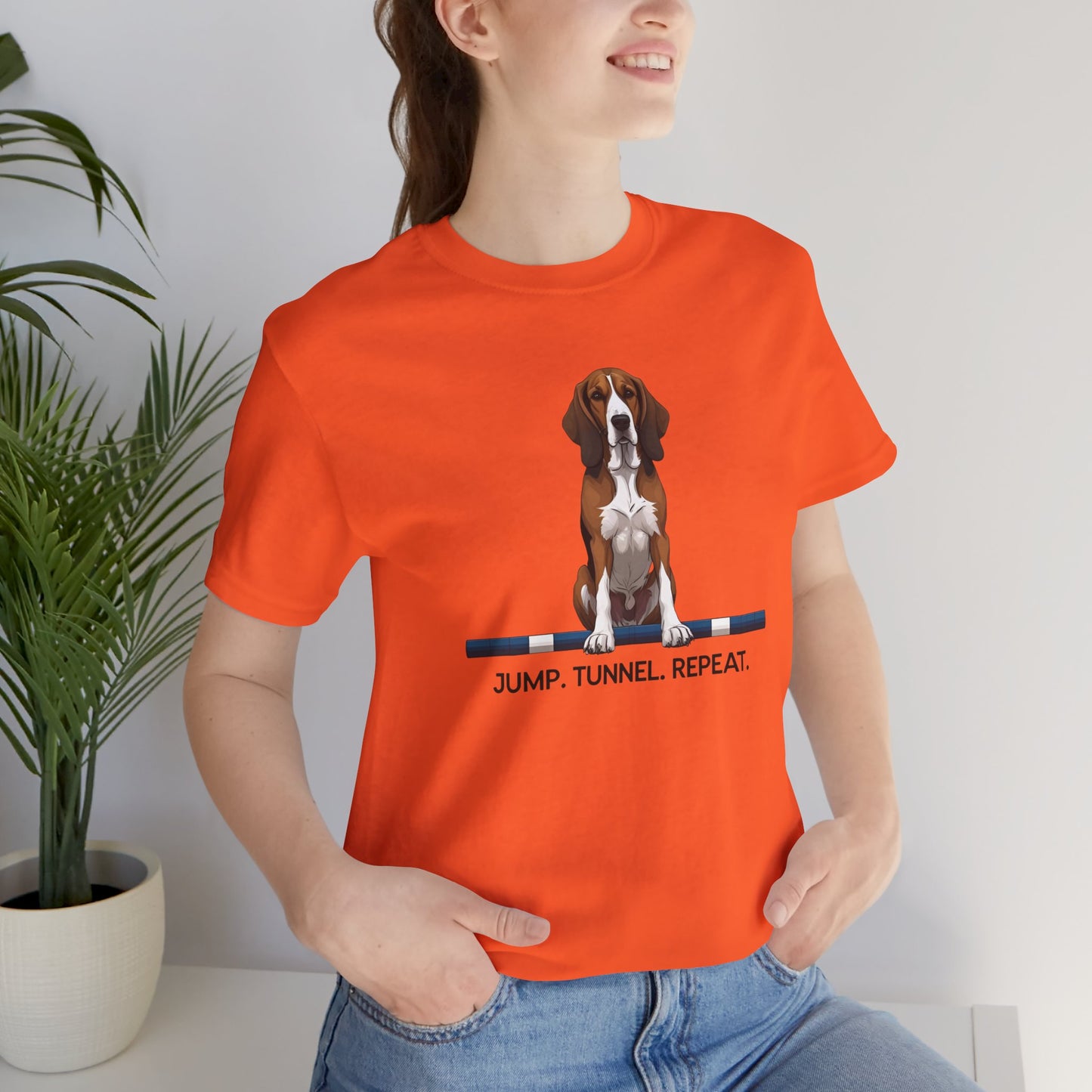 Dog Agility Tee, Fun Pet Lover Shirt, Jump Tunnel Repeat T-Shirt, Dog Enthusiast Apparel, Gift for Dog Owners