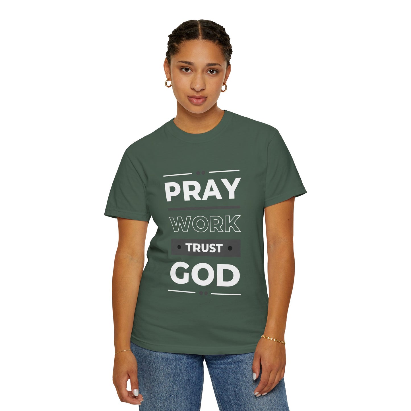 Faith-Inspired Garment-Dyed T-shirt, Inspirational Tee, God Trust Shirt, Religious Apparel, Motivational Gift, Unisex Fashion