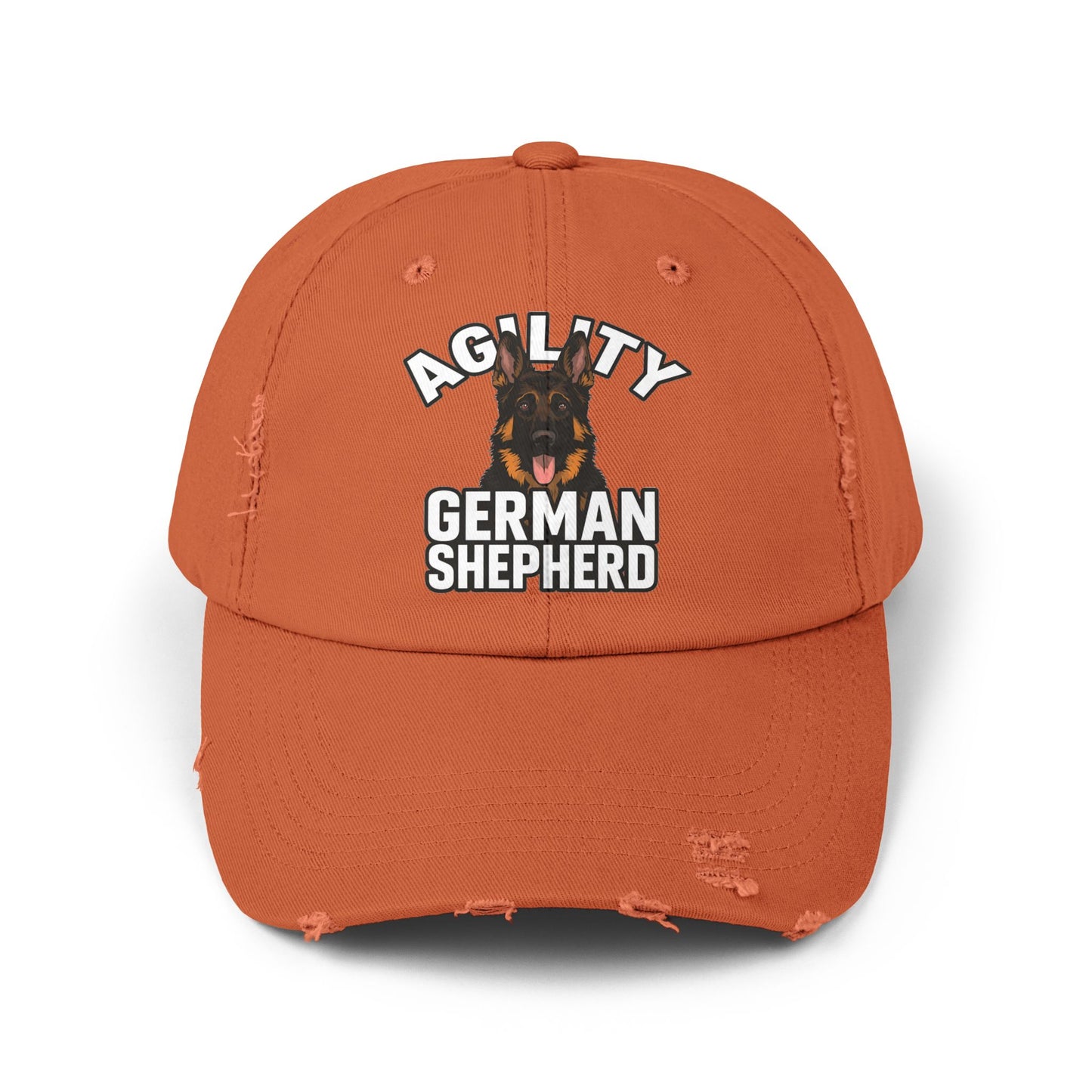 German Shepherd Agility Cap, Distressed Unisex Baseball Hat, Dog Lover Gift, Pet Training Accessory, Outdoor Sports Apparel