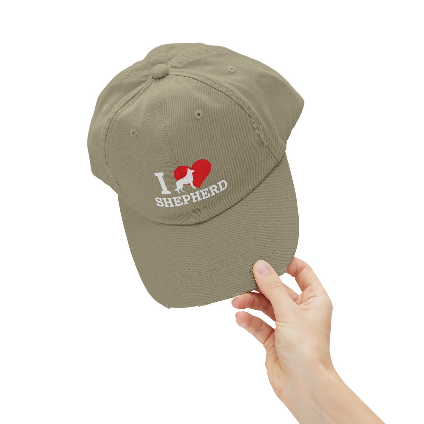 I Love German Shepherd Distressed Cap - Dog Lovers Gift