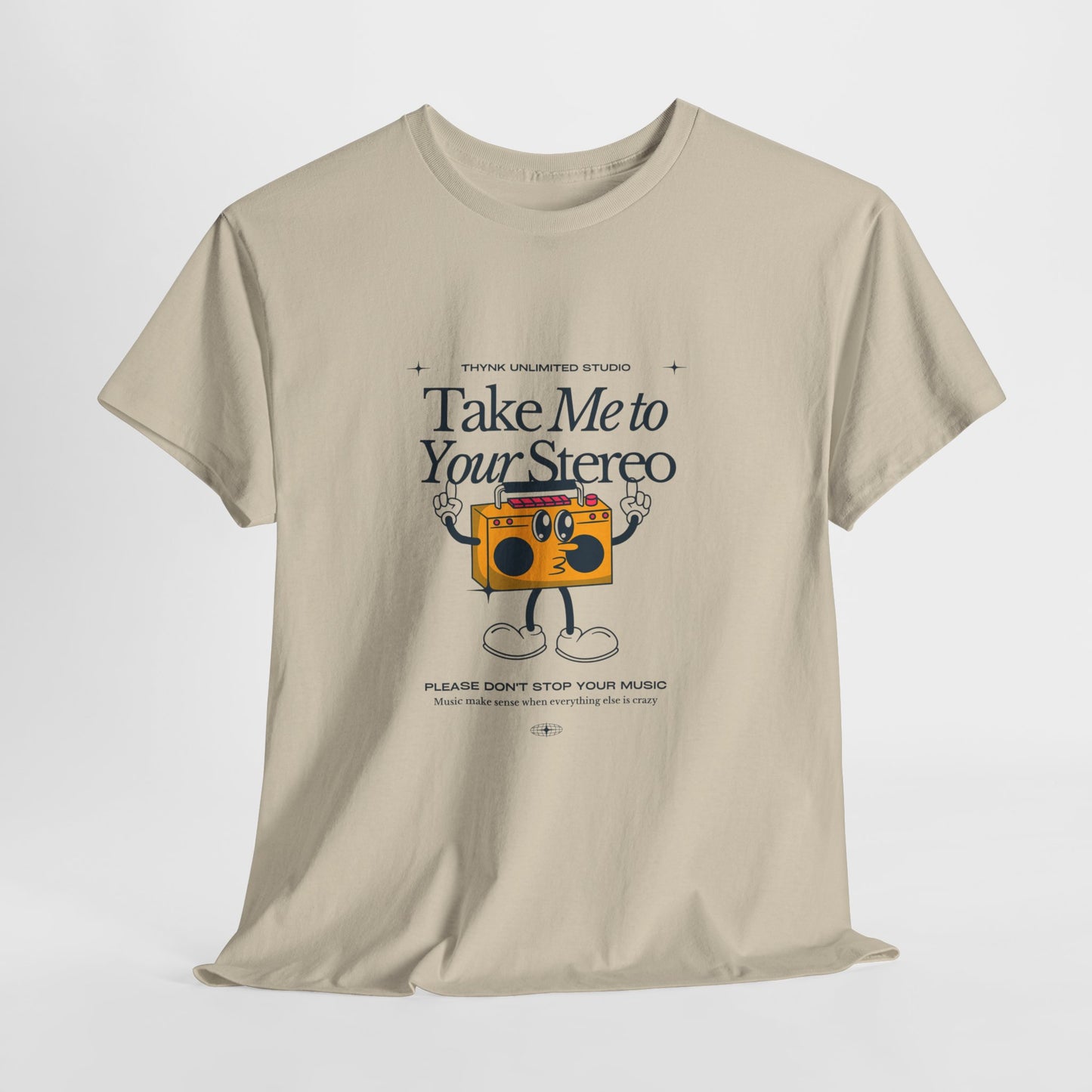 Retro Music Lover Tee - Take Me To Your Stereo, Vintage Style Shirt, Graphic T-Shirt, Unisex Cotton Top, Perfect Gift for Musicians, Summer Outfit