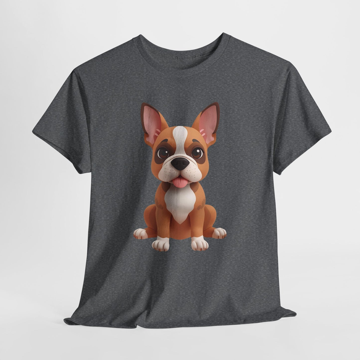 Cute 3D French Bulldog T-Shirt Unisex Heavy Cotton Tee, Dog Lover Gift