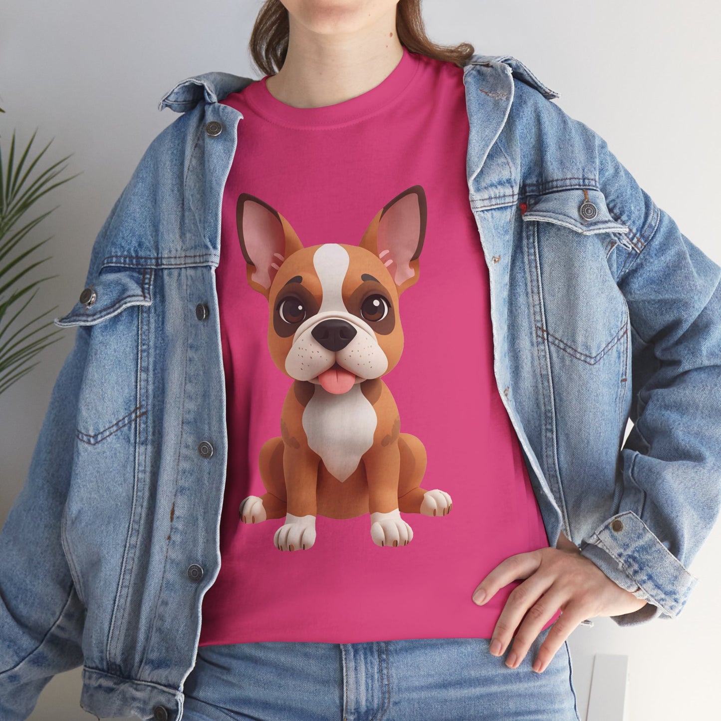 Cute 3D French Bulldog T-Shirt Unisex Heavy Cotton Tee, Dog Lover Gift