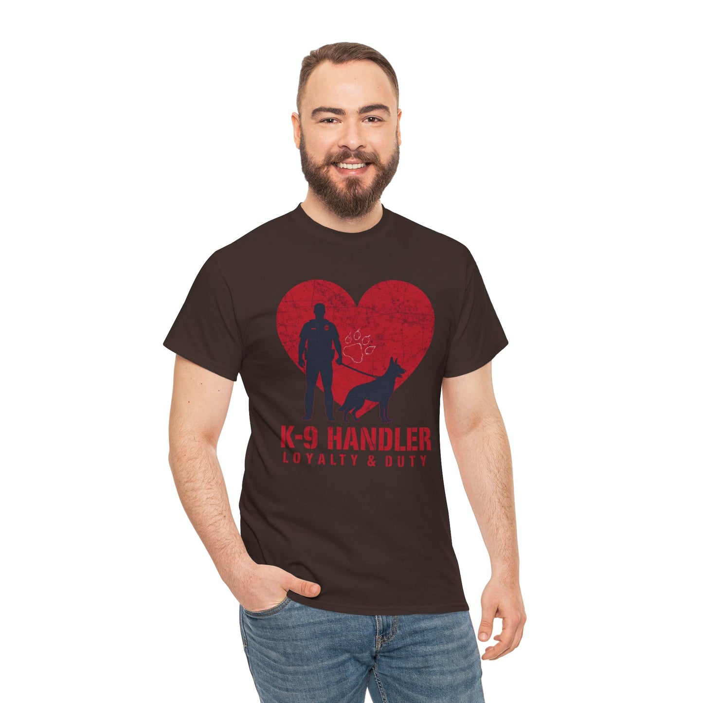 K-9 Handler Heavy Cotton Tee - Loyalty & Duty Shirt, Dog Lover Gift