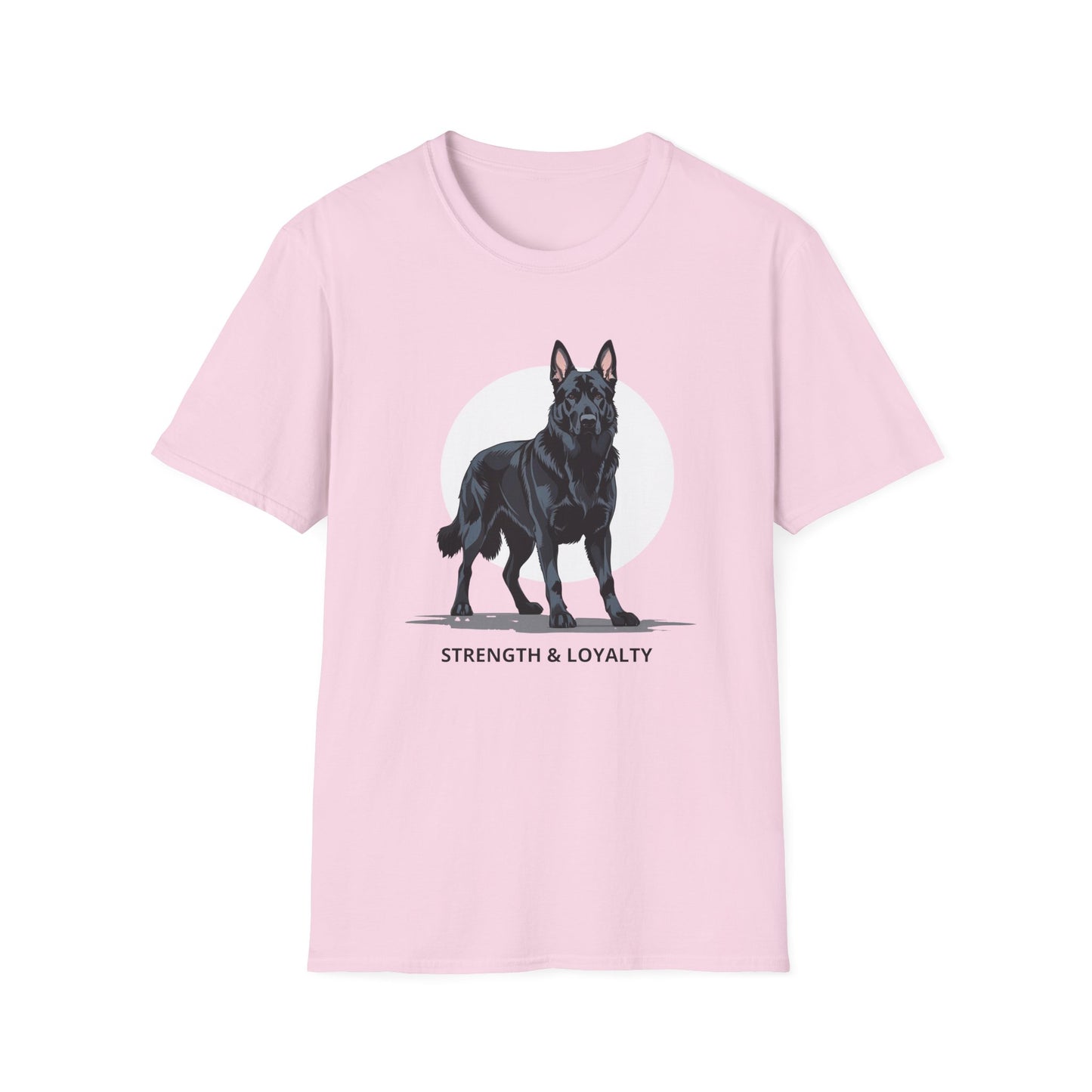 Strength & Loyalty German Shepherd Dog T-Shirt, Unisex Pet Lover Tee, Gifts for Dog Owners, Animal Lovers Apparel, Casual Everyday Wear, Black Dog Shirt