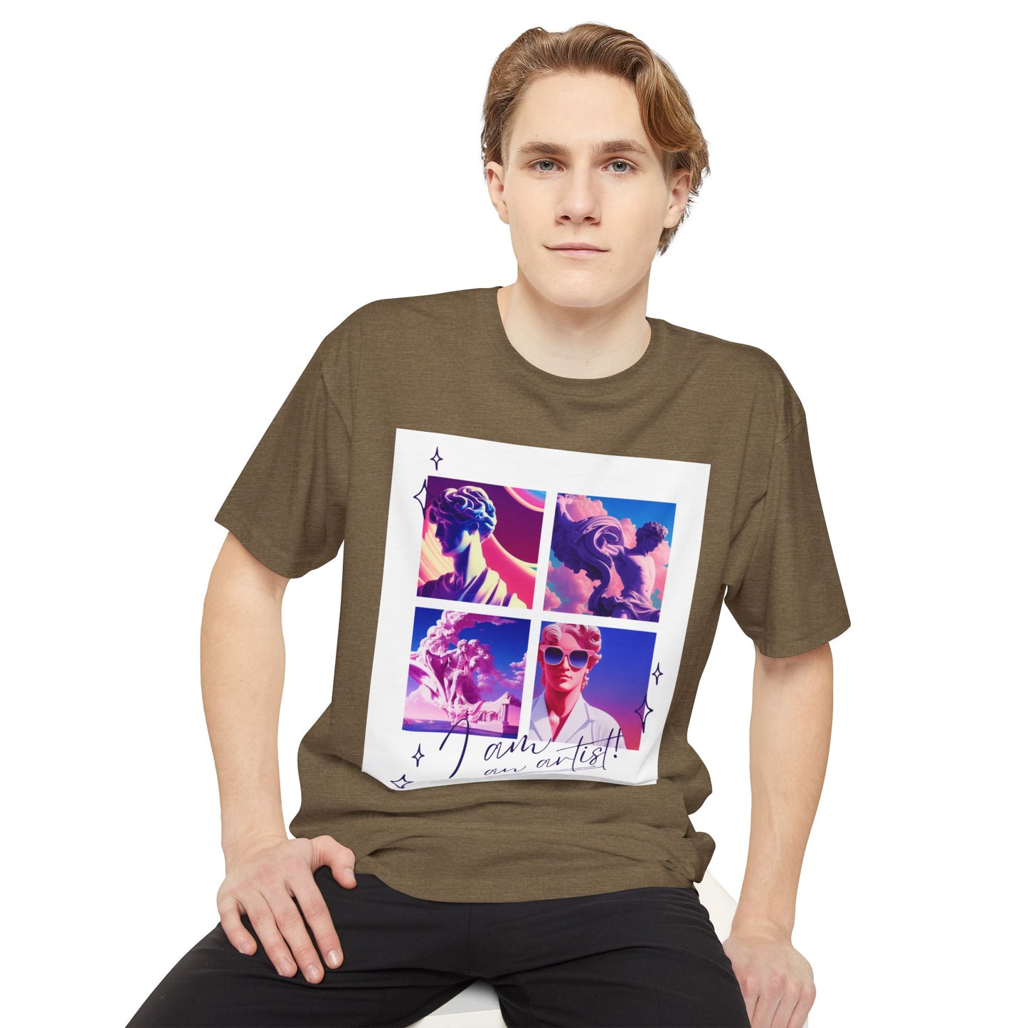 Urban Graphic Tee with Artistic Collage Design, Streetwear Fashion, Unisex Apparel, Casual Wear, Gift for Art Lovers