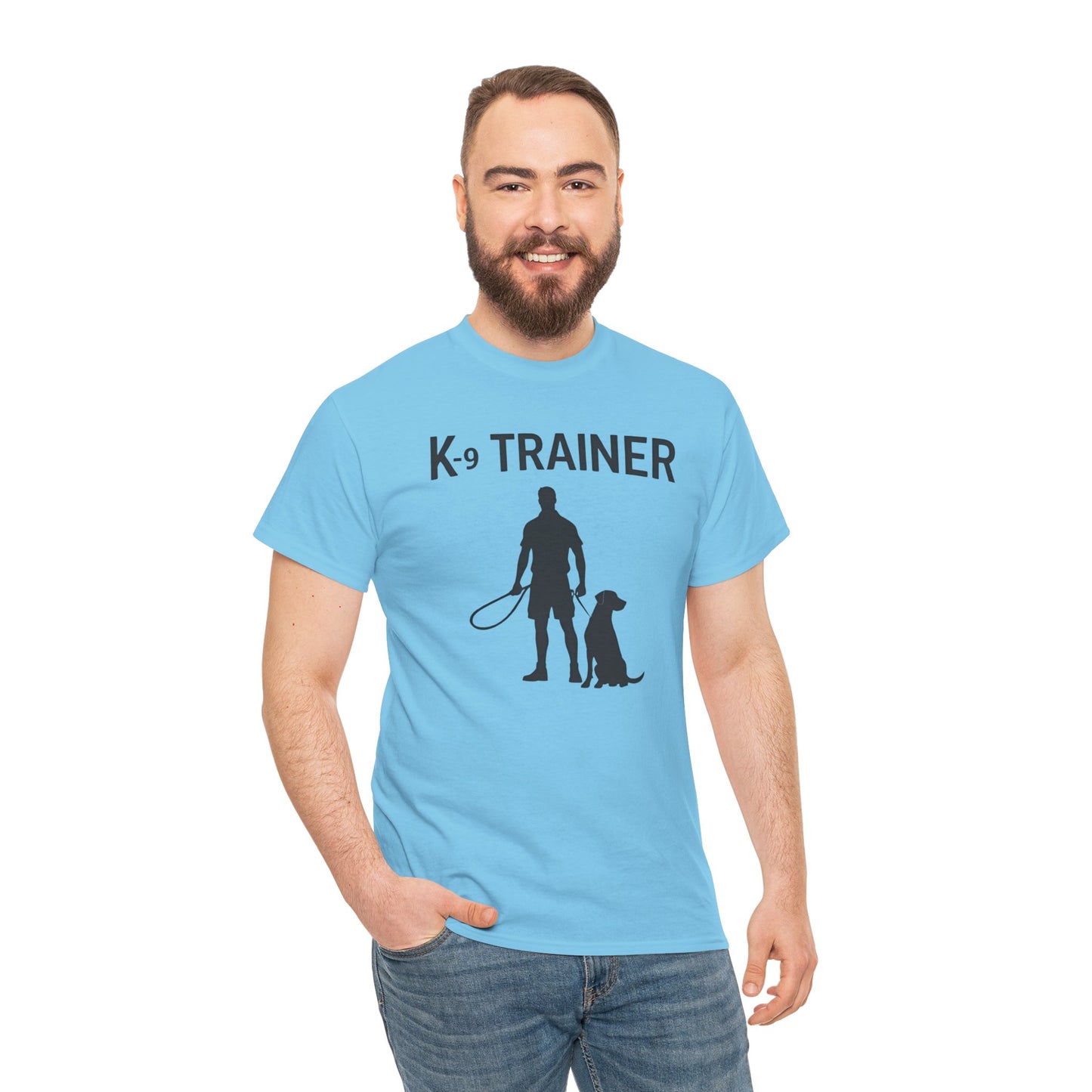 K-9 Trainer  Heavy Cotton T-Shirt, Dog Owner Gift, Police Dog Shirt, Animal Enthusiast Apparel, Casual Style Tee